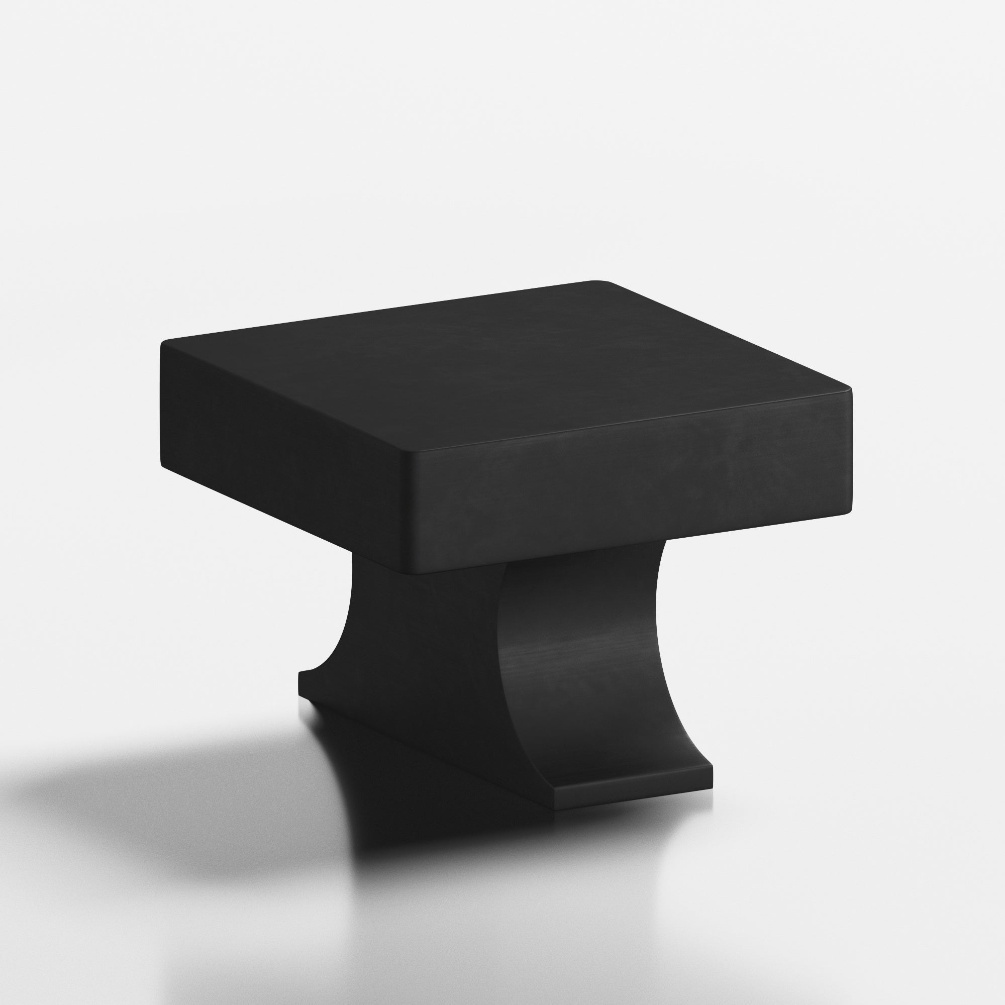 Colonial Bronze Series 735 1.5" Square Cabinet Knob With Rectangular Flared Post Matte Satin Black / 1.5"