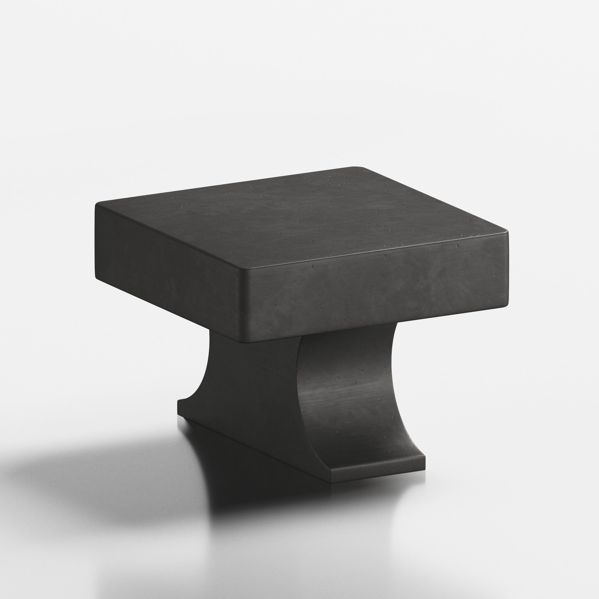 Colonial Bronze Series 735 1.5" Square Cabinet Knob With Rectangular Flared Post Distressed Satin Black / 1.5"