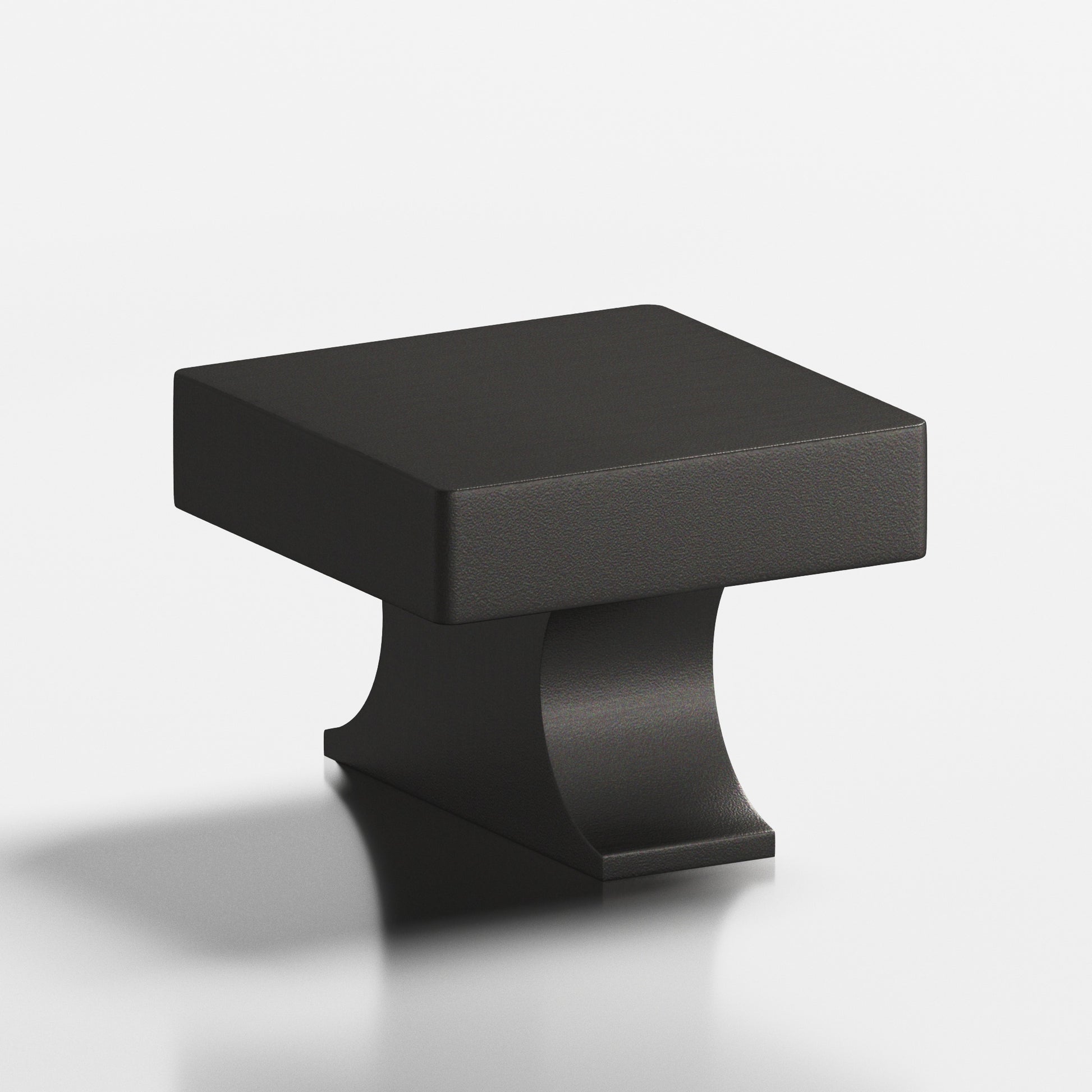 Colonial Bronze Series 735 1.5" Square Cabinet Knob With Rectangular Flared Post Frost Black™ / 1.5"