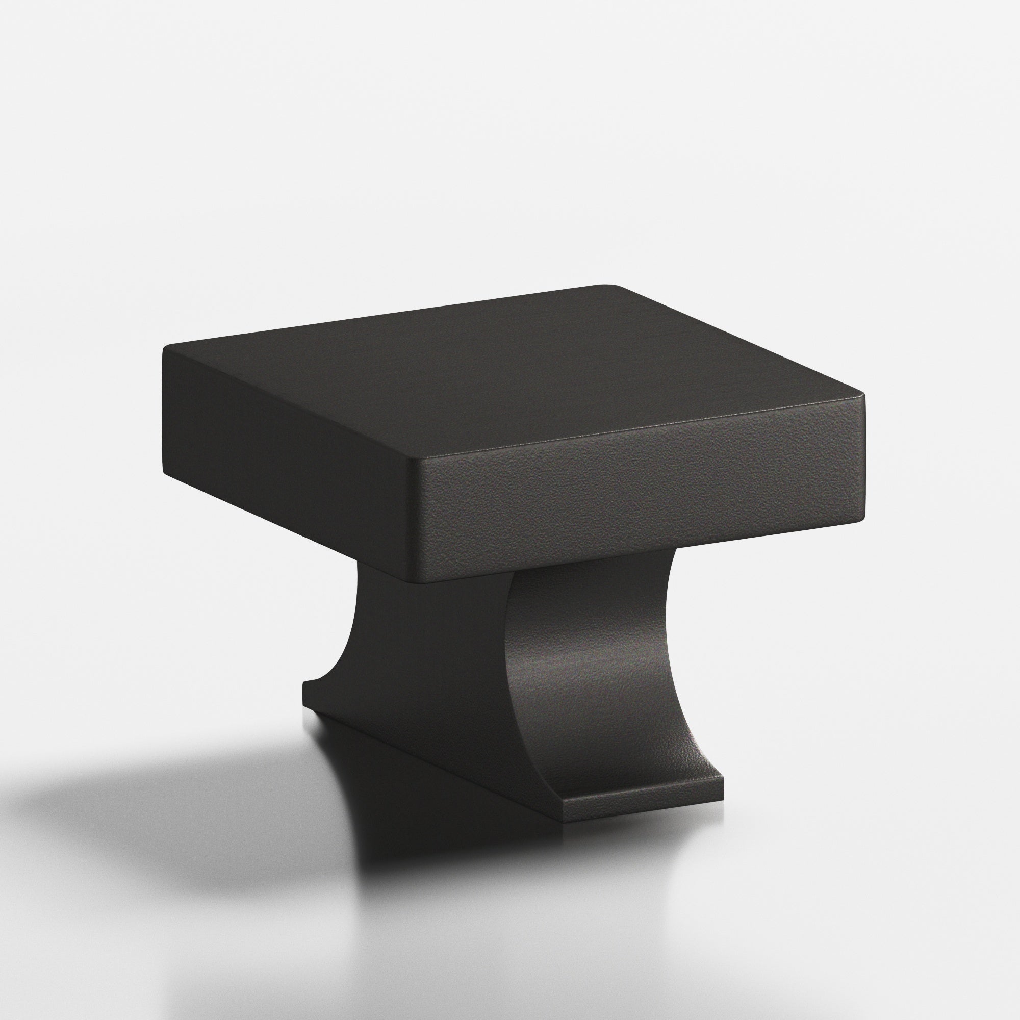 Colonial Bronze Series 735 1.5" Square Cabinet Knob With Rectangular Flared Post Frost Black™ / 1.5"