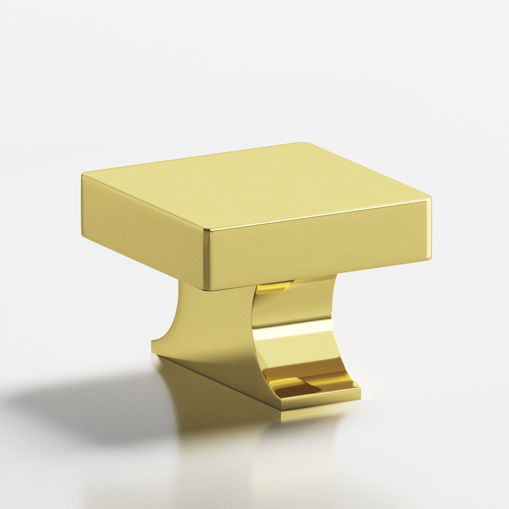 Colonial Bronze Series 735 1.5" Square Cabinet Knob With Rectangular Flared Post Unlacquered Polished Brass / 1.5"