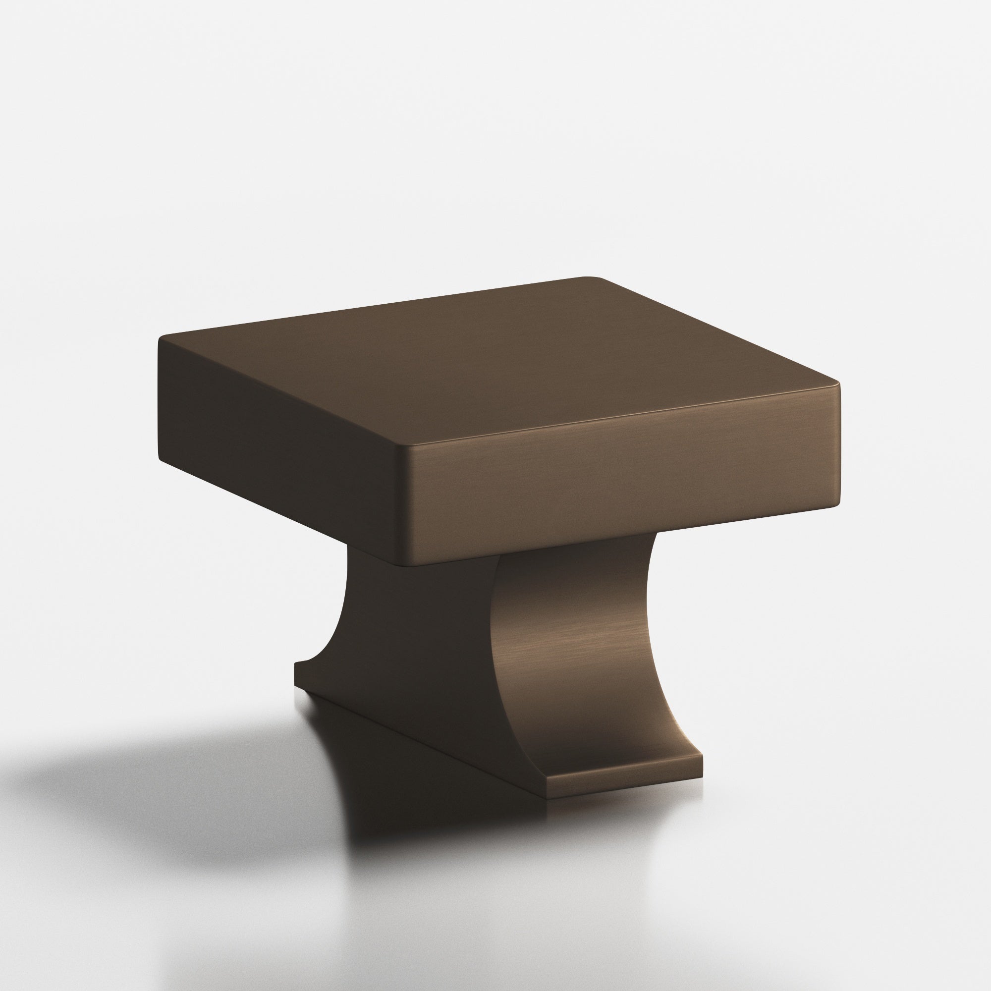 Colonial Bronze Series 735 1.5" Square Cabinet Knob With Rectangular Flared Post Heritage Bronze / 1.5"