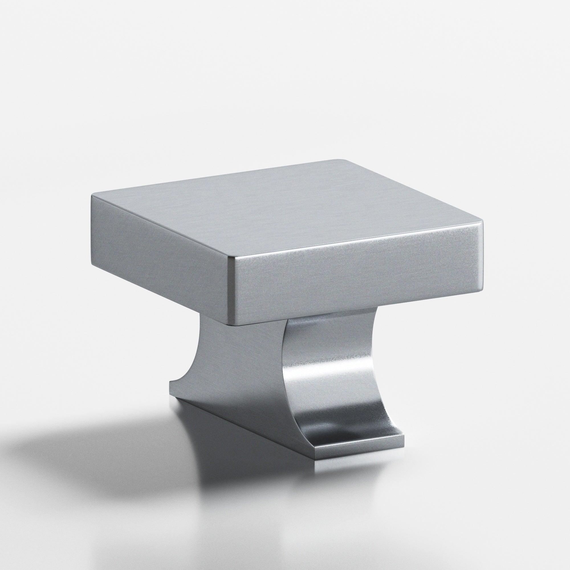 Colonial Bronze Series 735 1.5" Square Cabinet Knob With Rectangular Flared Post Satin Chrome / 1.5"