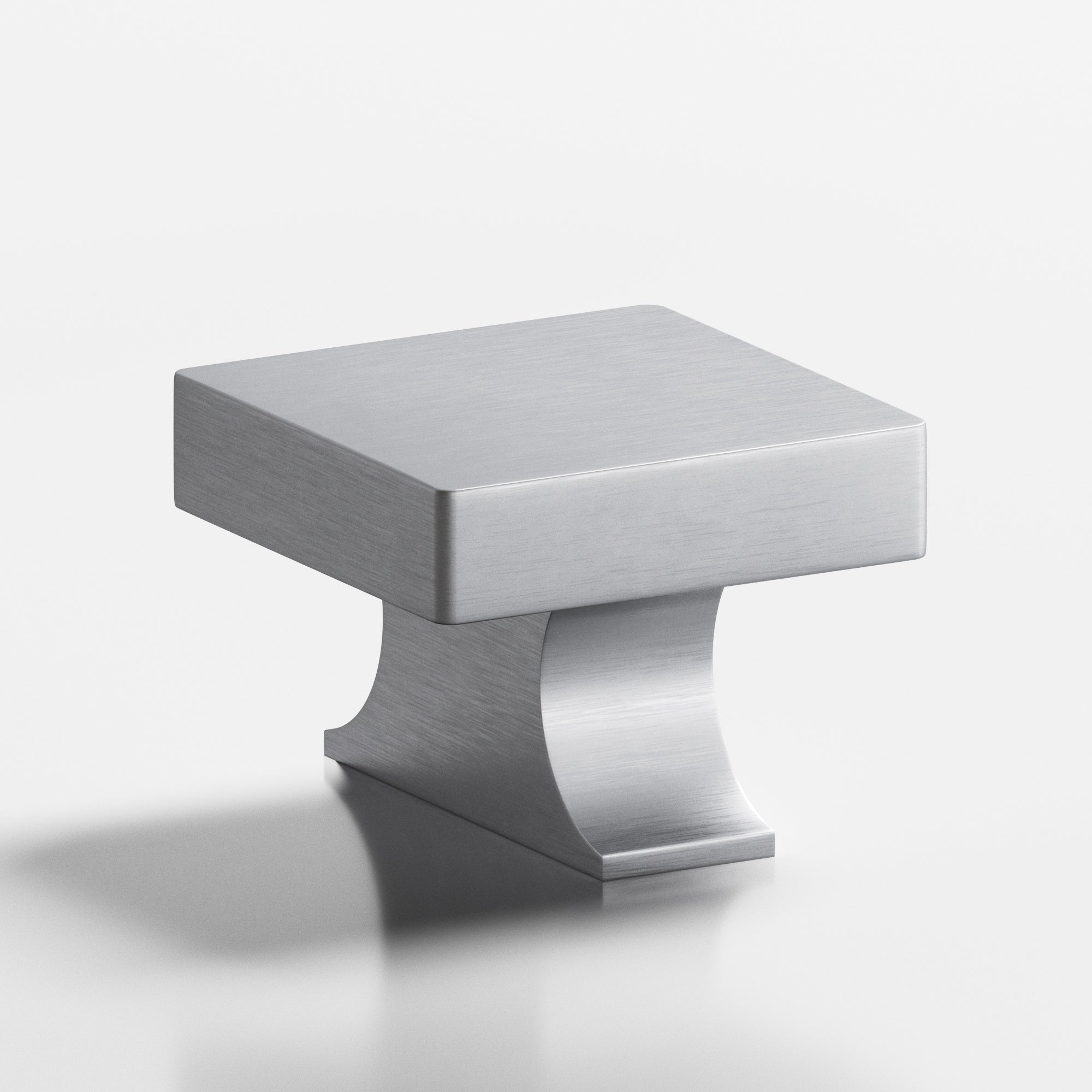 Colonial Bronze Series 735 1.5" Square Cabinet Knob With Rectangular Flared Post Matte Satin Chrome / 1.5"