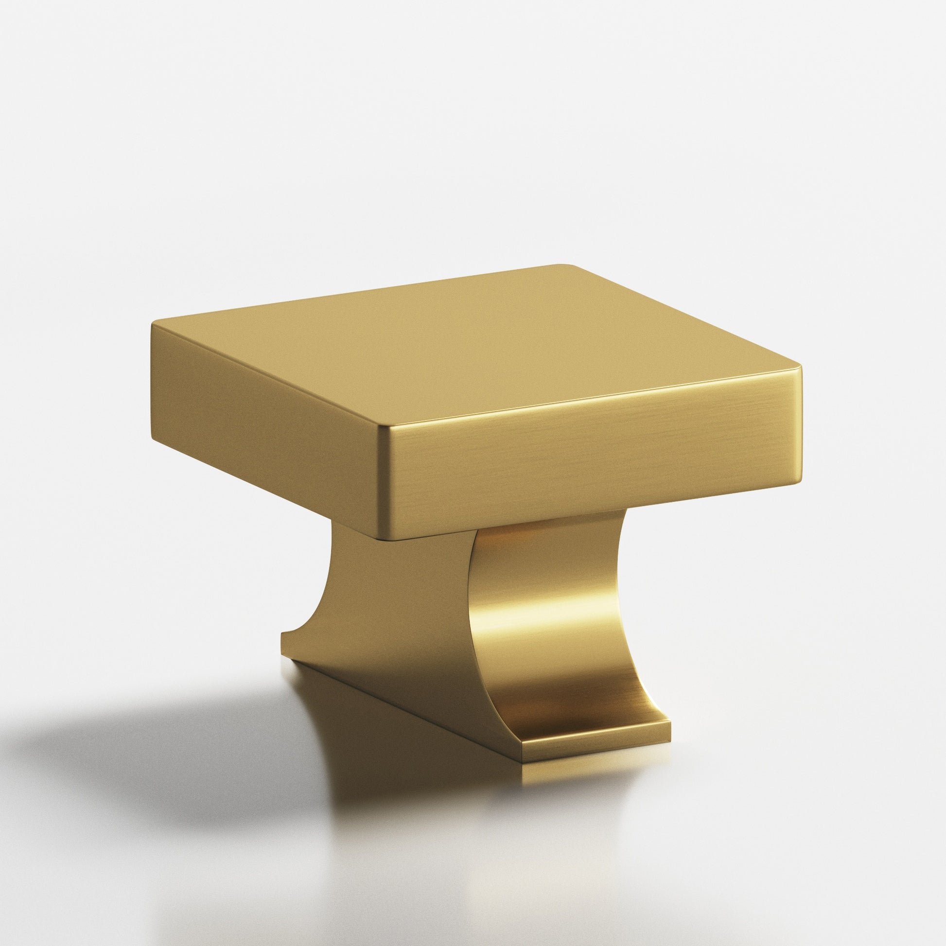 Colonial Bronze Series 735 1.5" Square Cabinet Knob With Rectangular Flared Post Satin Brass / 1.5"
