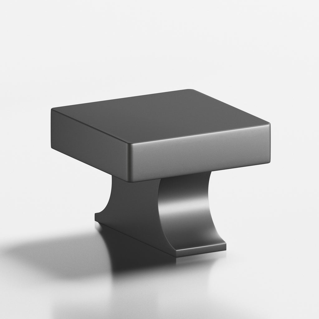Colonial Bronze Series 735 1.5" Square Cabinet Knob With Rectangular Flared Post Matte Graphite / 1.5"