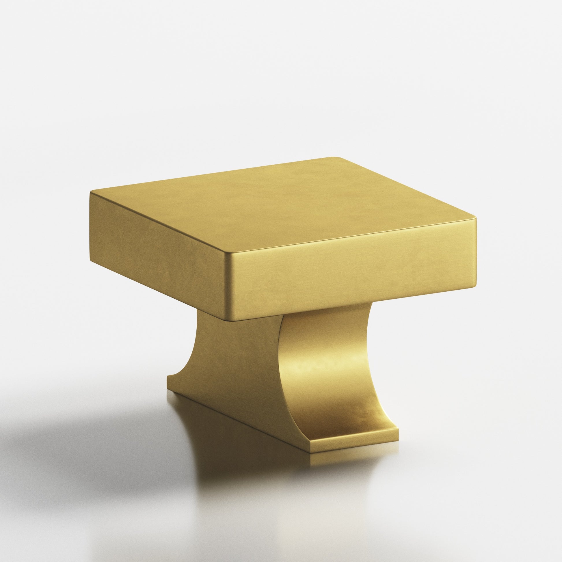 Colonial Bronze Series 735 1.5" Square Cabinet Knob With Rectangular Flared Post Matte Satin Brass / 1.5"