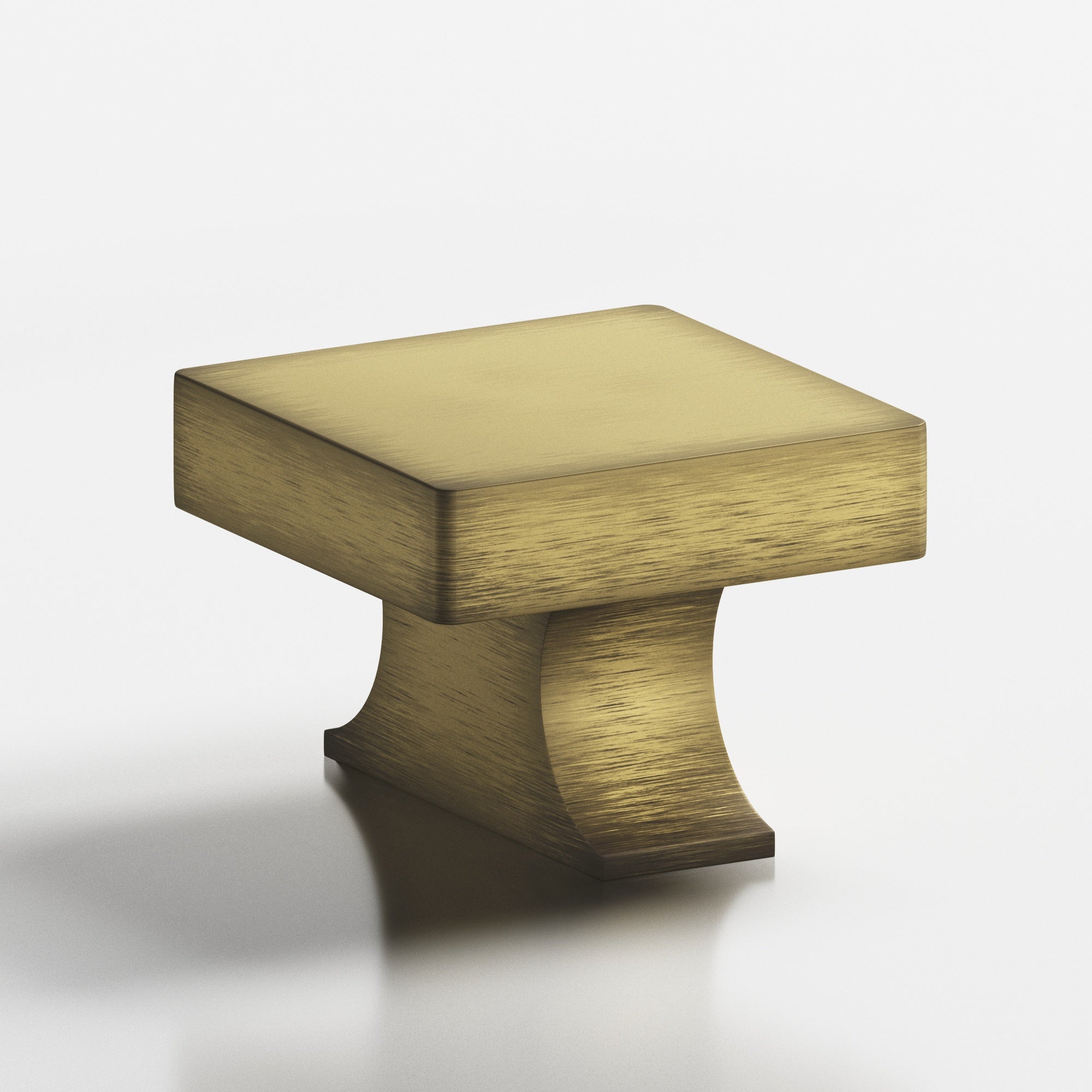 Colonial Bronze Series 735 1.5" Square Cabinet Knob With Rectangular Flared Post Matte Antique Satin Brass / 1.5"