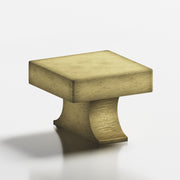 Colonial Bronze Series 735 1.5" Square Cabinet Knob With Rectangular Flared Post Distressed Antique Brass / 1.5"