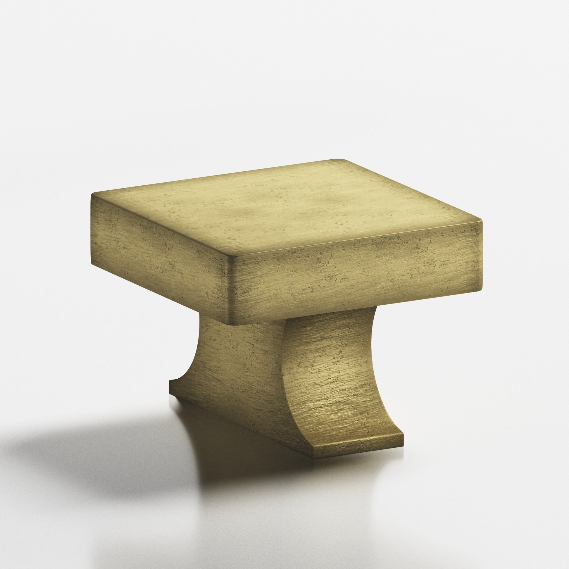 Colonial Bronze Series 735 1.5" Square Cabinet Knob With Rectangular Flared Post Distressed Antique Brass / 1.5"