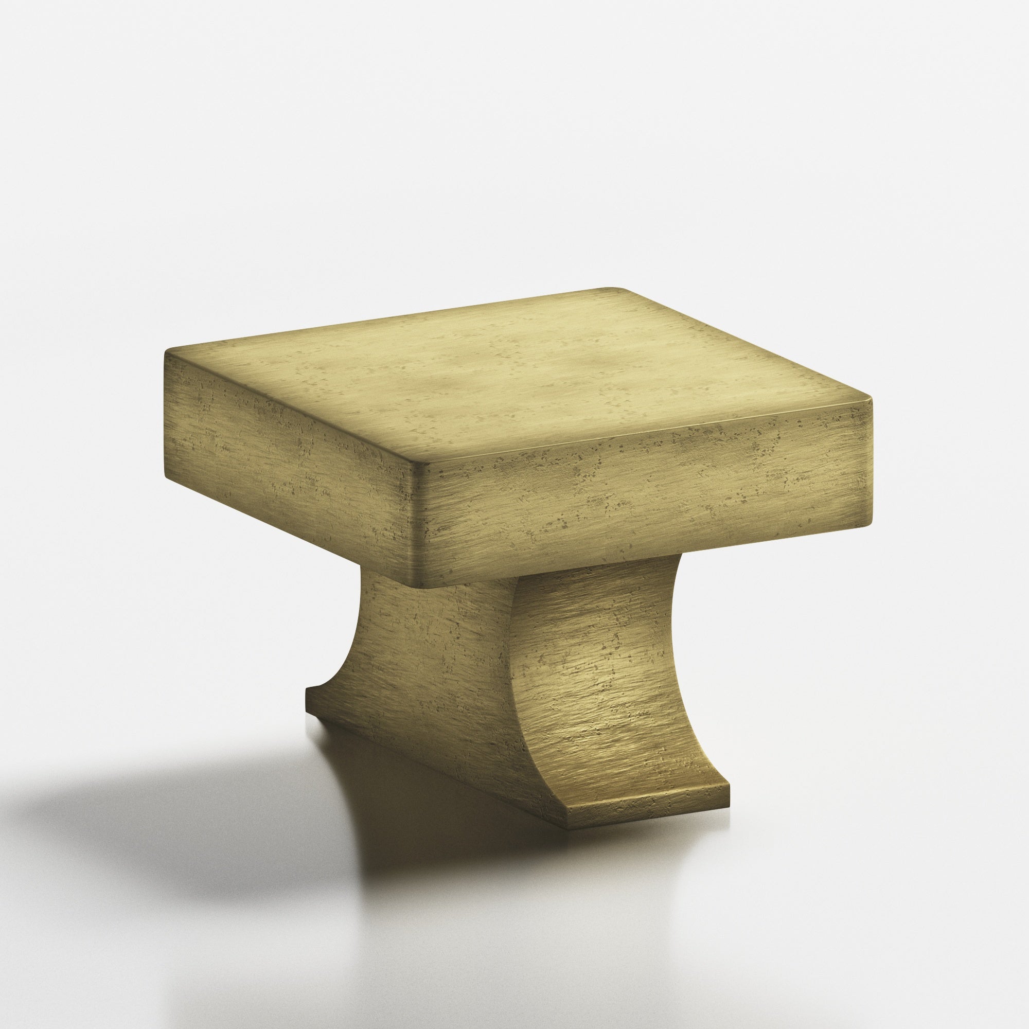 Colonial Bronze Series 735 1.5" Square Cabinet Knob With Rectangular Flared Post Distressed Antique Brass / 1.5"