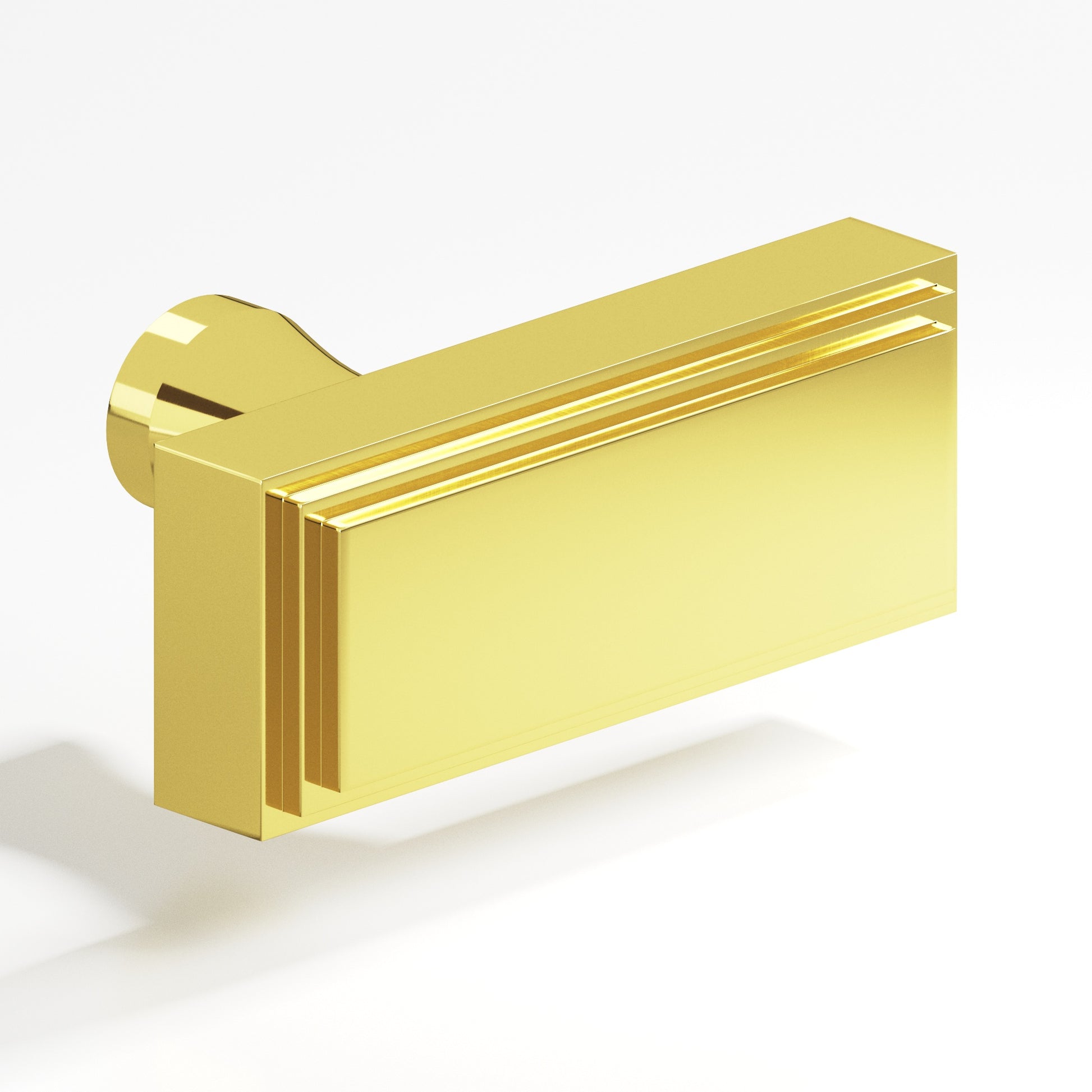 Colonial Bronze Series 940 2" Rectangular Stepped Cabinet T-Knob With Flared Post French Gold / 2"