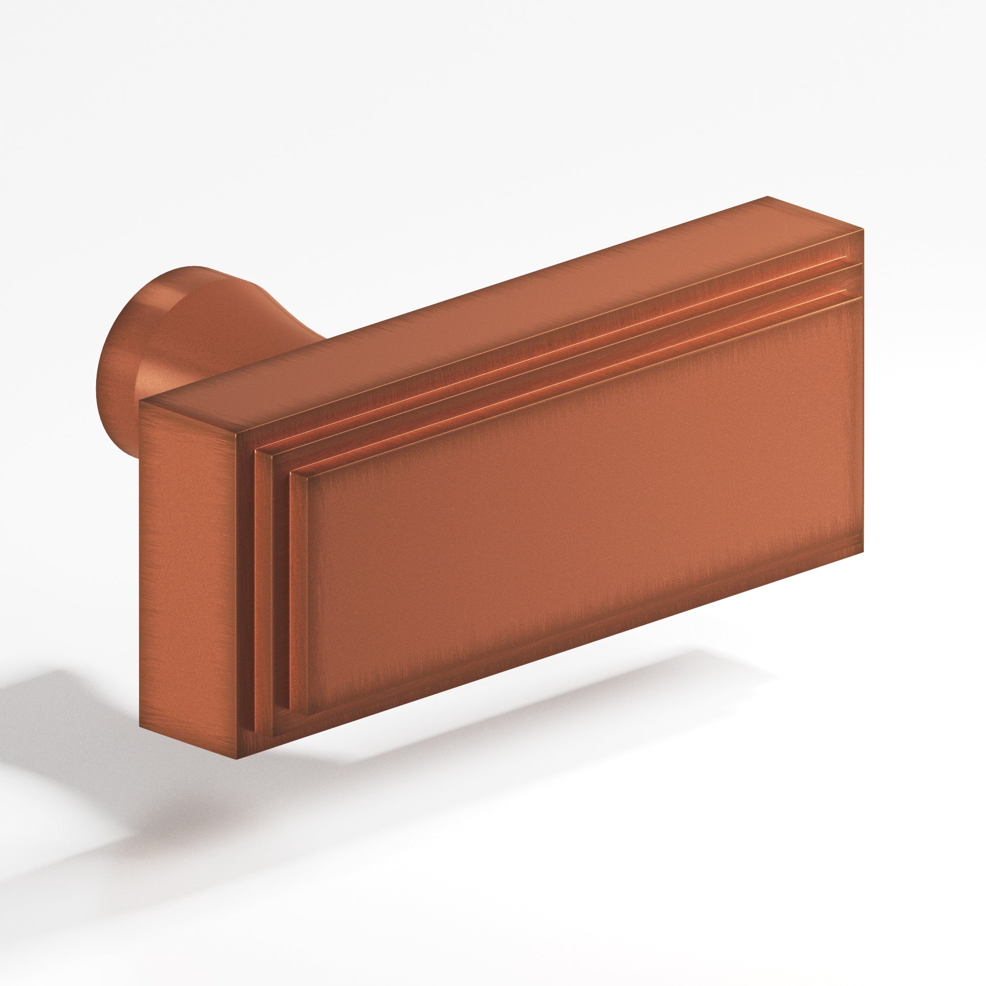 Colonial Bronze Series 940 2" Rectangular Stepped Cabinet T-Knob With Flared Post Matte Antique Copper / 2"