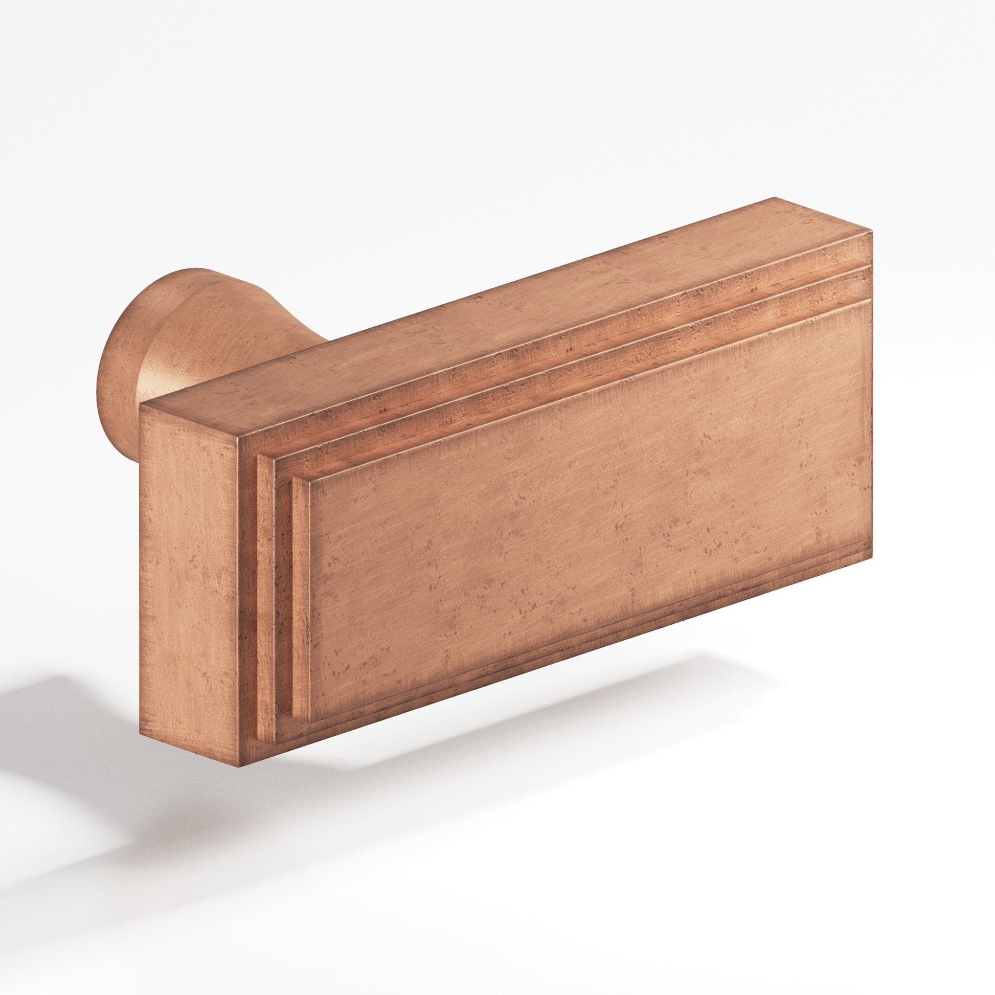 Colonial Bronze Series 940 2" Rectangular Stepped Cabinet T-Knob With Flared Post Distressed Antique Copper / 2"