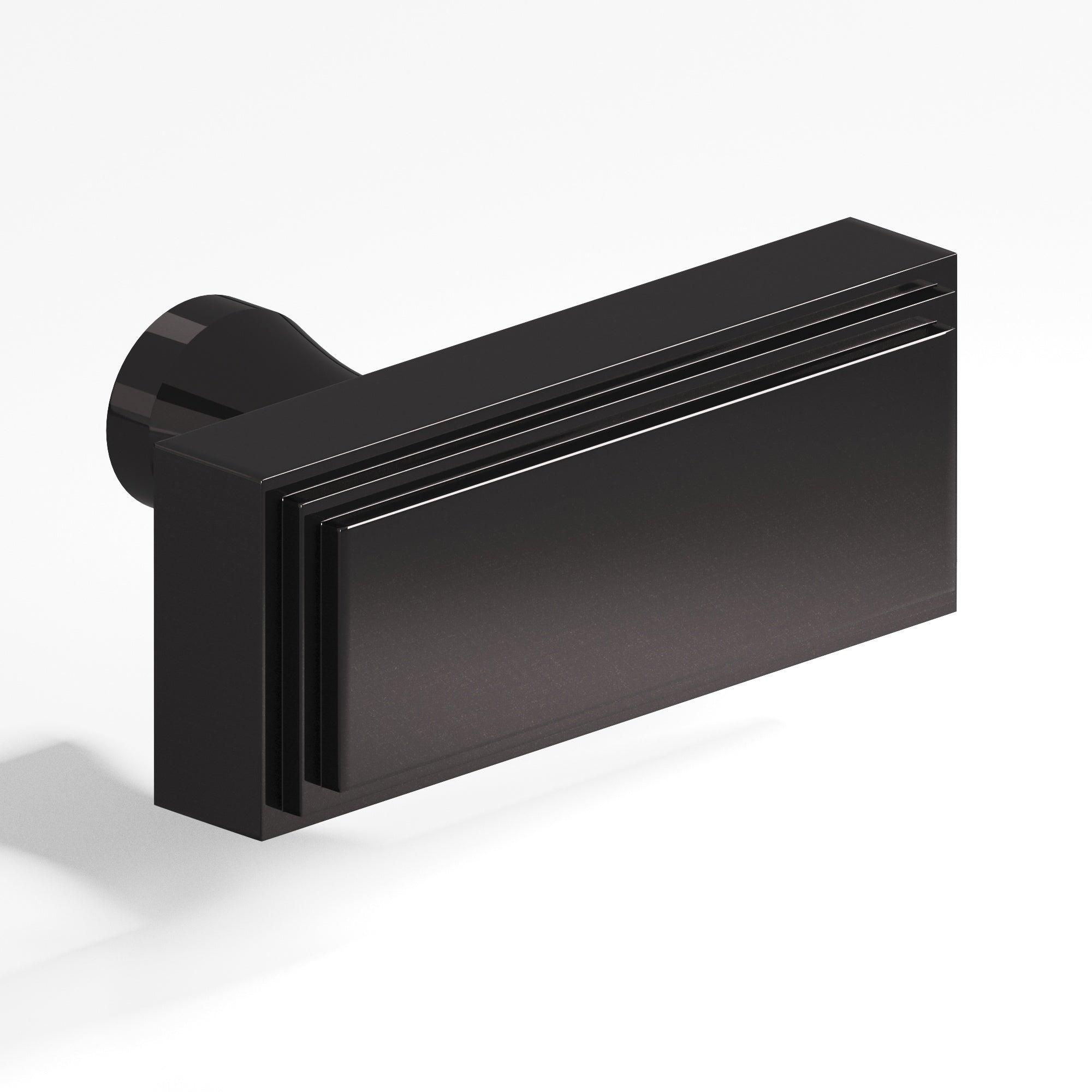Colonial Bronze Series 940 2" Rectangular Stepped Cabinet T-Knob With Flared Post Satin Black / 2"