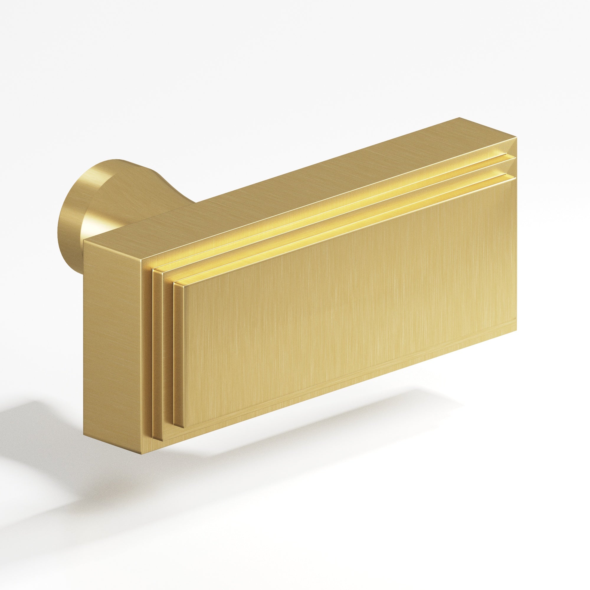 Colonial Bronze Series 940 2" Rectangular Stepped Cabinet T-Knob With Flared Post Satin Brass / 2"