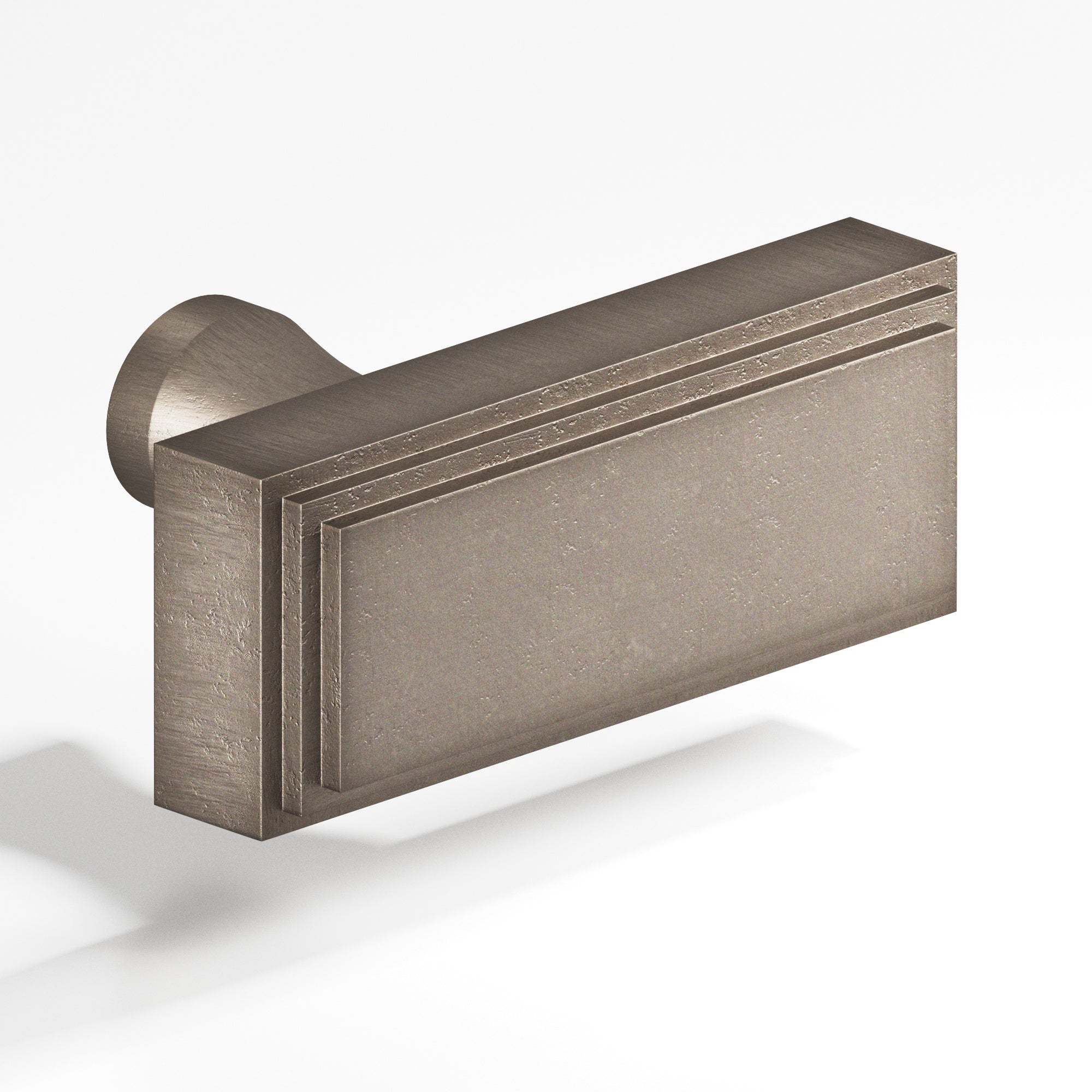 Colonial Bronze Series 940 2" Rectangular Stepped Cabinet T-Knob With Flared Post Distressed Pewter / 2"