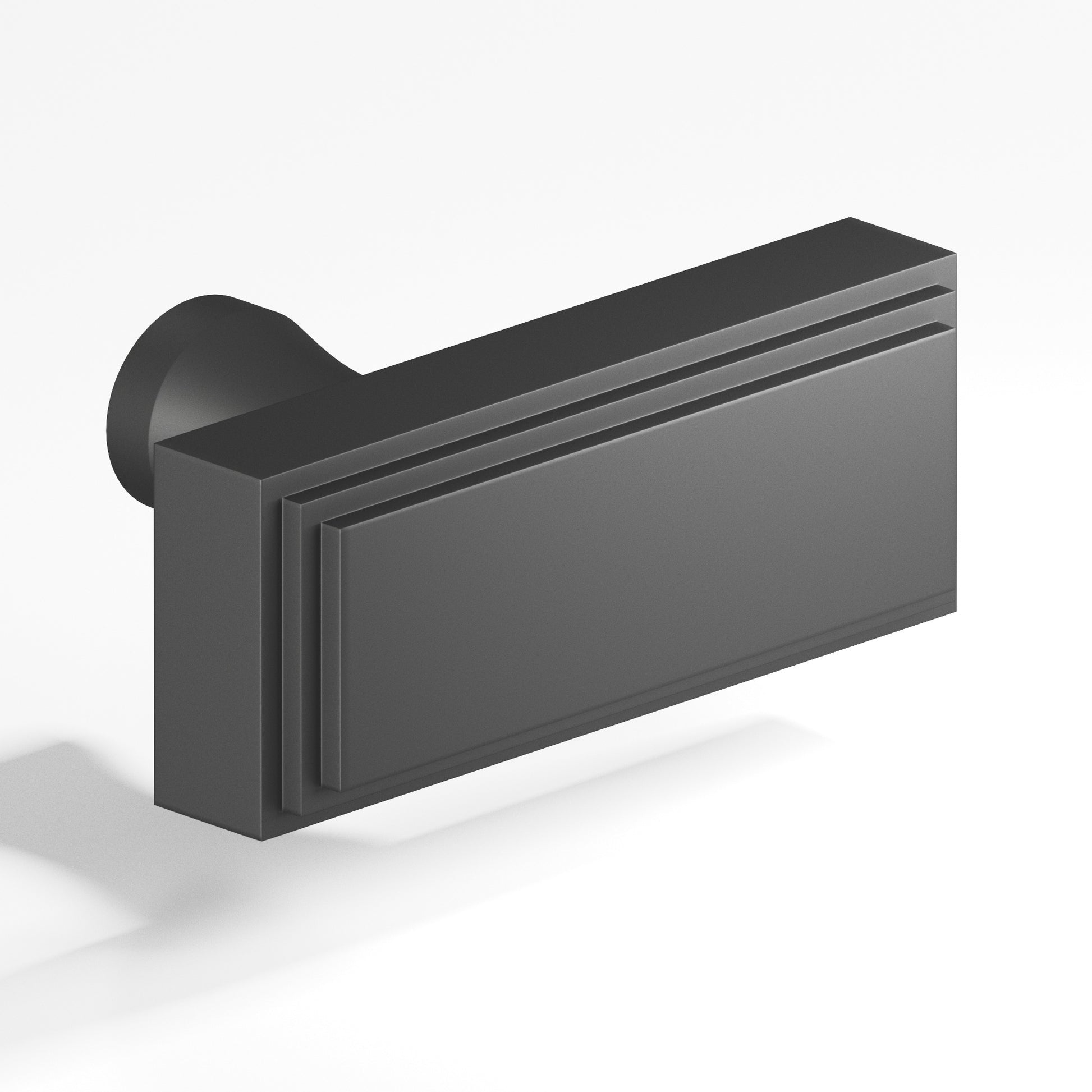 Colonial Bronze Series 940 2" Rectangular Stepped Cabinet T-Knob With Flared Post Matte Graphite / 2"