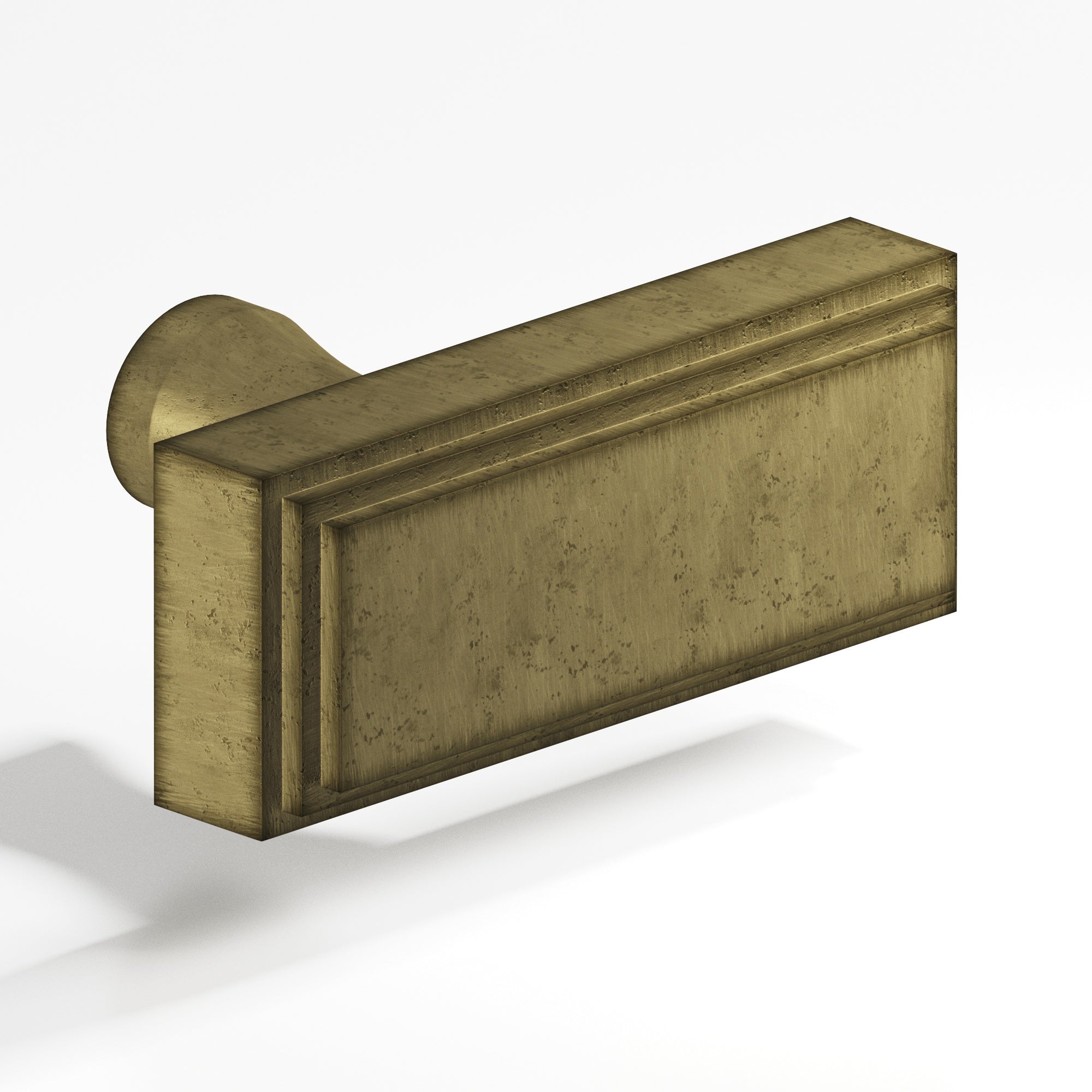 Colonial Bronze Series 940 2" Rectangular Stepped Cabinet T-Knob With Flared Post Distressed Antique Brass / 2"