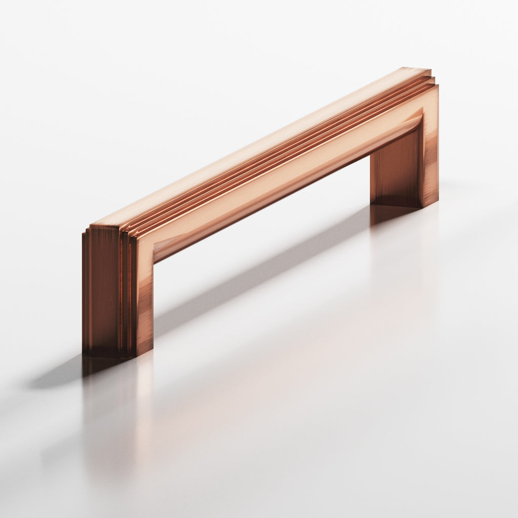 Colonial Bronze Series 945 6" Square Stepped Cabinet Pull With Rounded Back Antique Copper / 6"