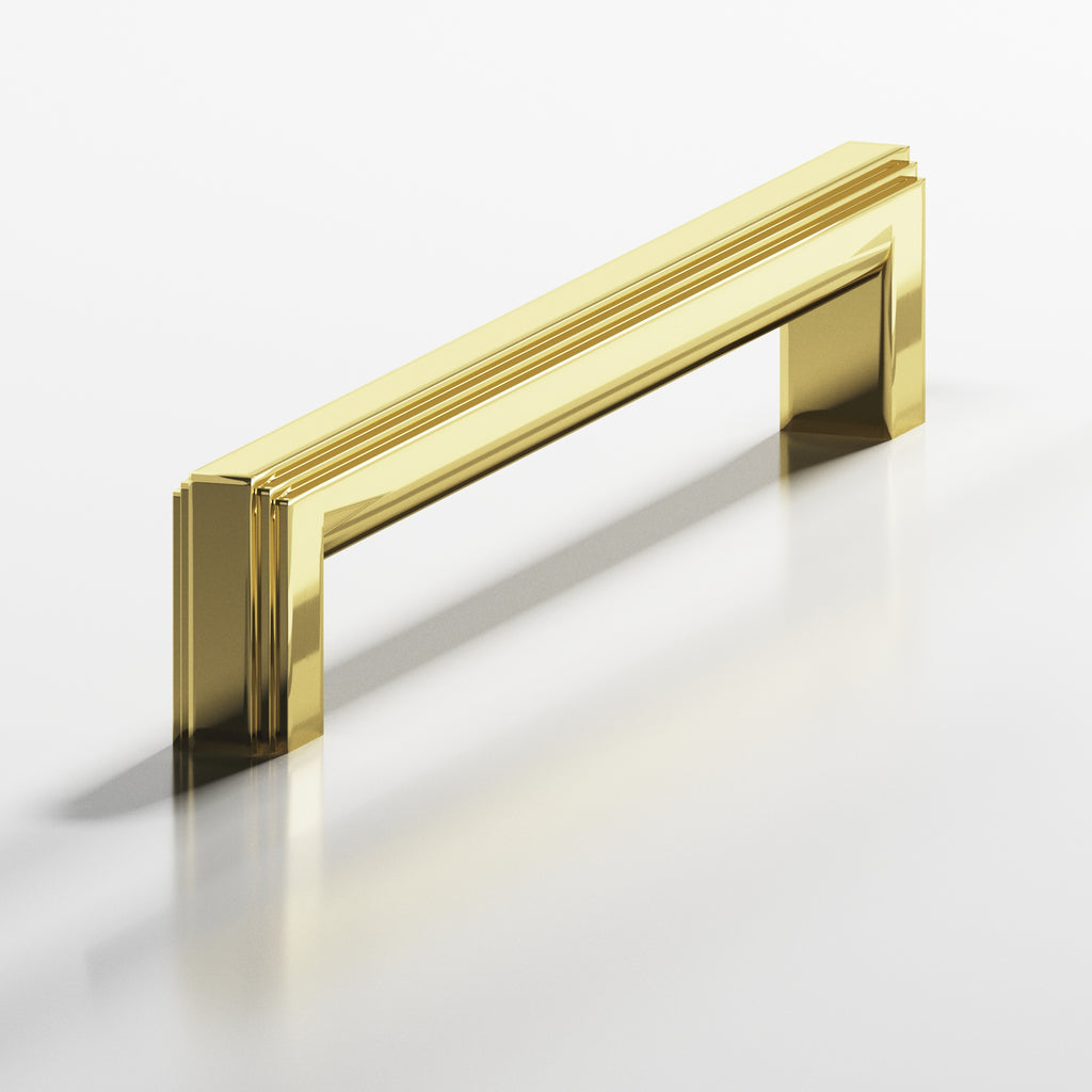 Colonial Bronze Series 944 12" Square Stepped Appliance Pull With Rounded Back Polished Brass / 12"