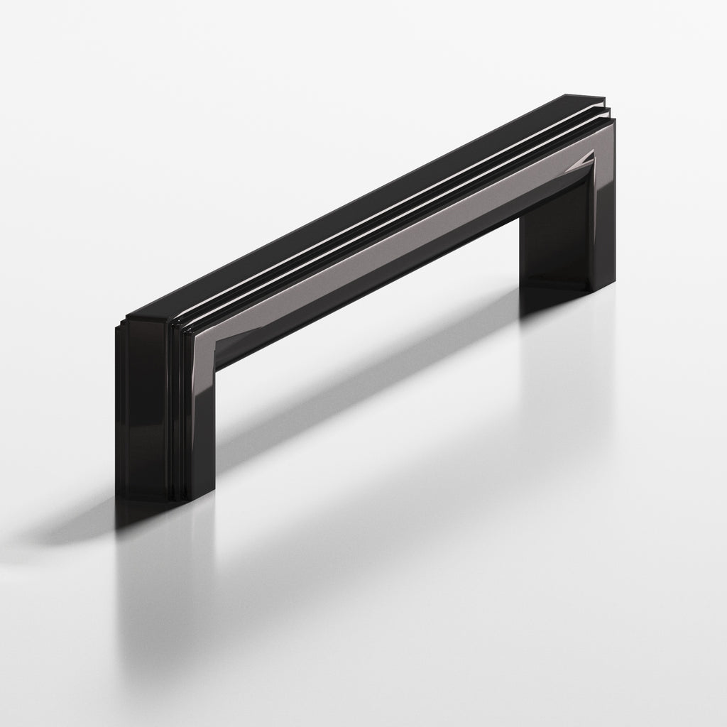 Colonial Bronze Series 945 6" Square Stepped Cabinet Pull With Rounded Back Satin Black / 6"