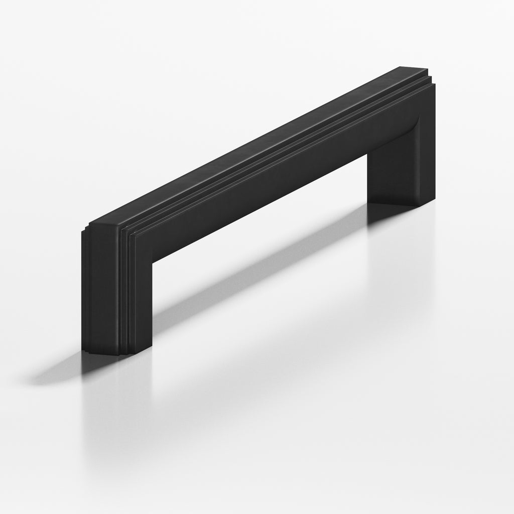 Colonial Bronze Series 944 12" Square Stepped Appliance Pull With Rounded Back Matte Satin Black / 12"