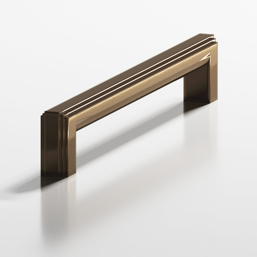 Colonial Bronze Series 944 10" Square Steppedappliance Pull Shower Door Pull With Rounded Back Light Statuary Bronze / 10"