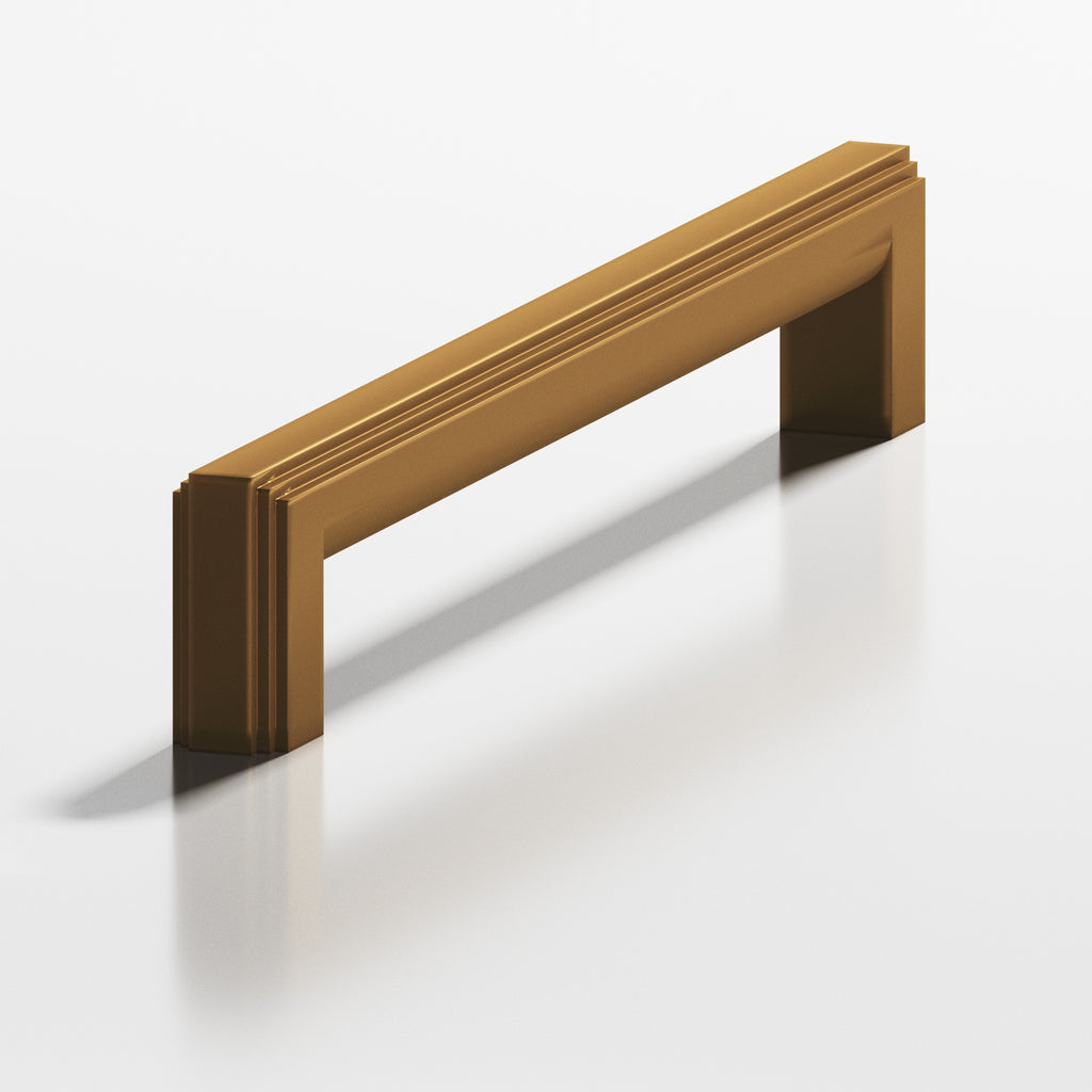 Colonial Bronze Series 945 6" Square Stepped Cabinet Pull With Rounded Back Matte Light Statuary Bronze / 6"