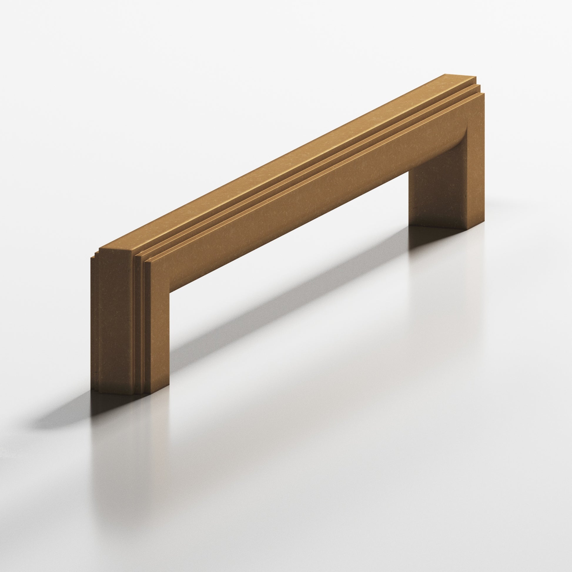 Colonial Bronze Series 944 6" Square Stepped Cabinet Pull With Rounded Back Distressed Light Statuary Bronze / 6"