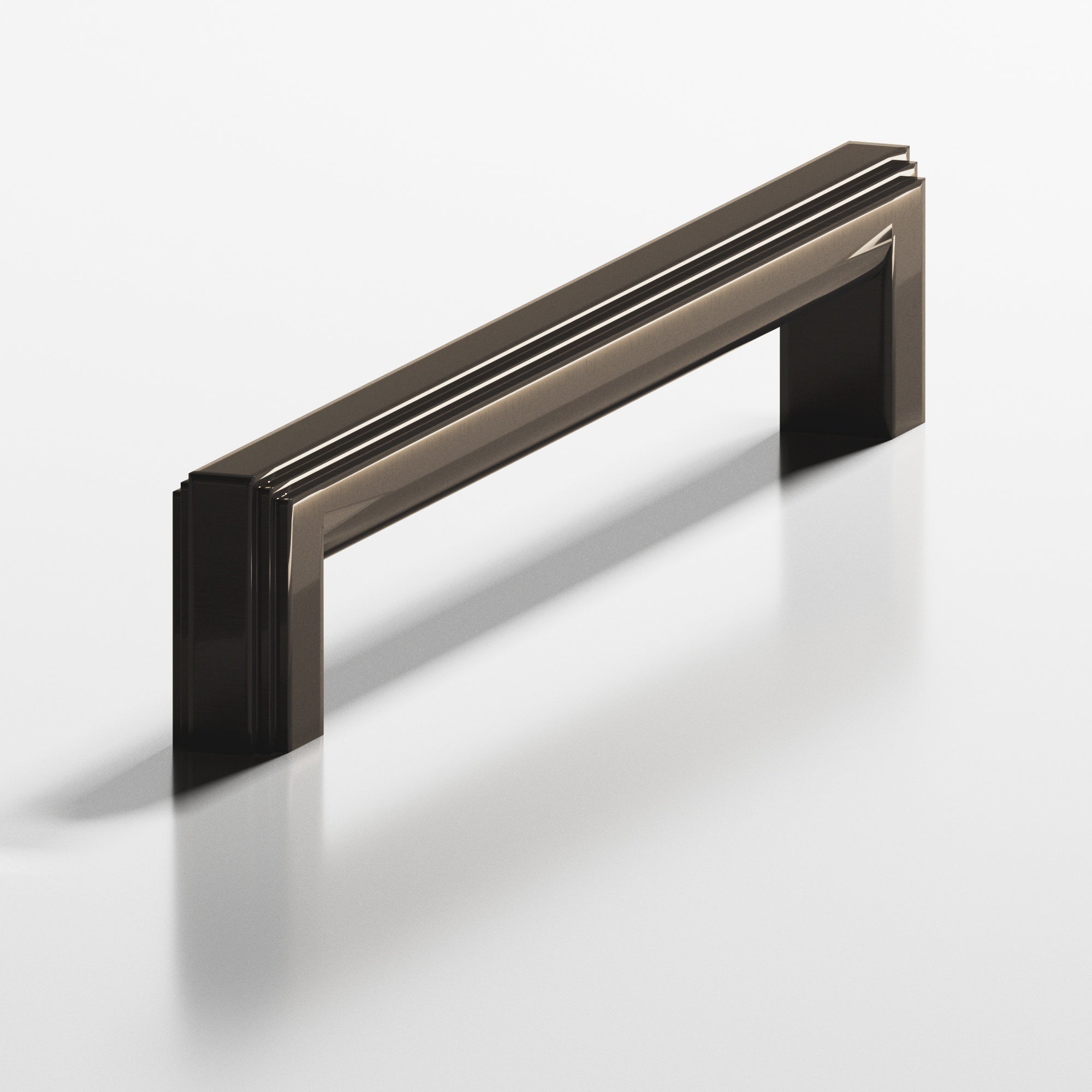 Colonial Bronze Series 945 10" Square Stepped Cabinet Pull With Rounded Back Dark Statuary Bronze / 10"