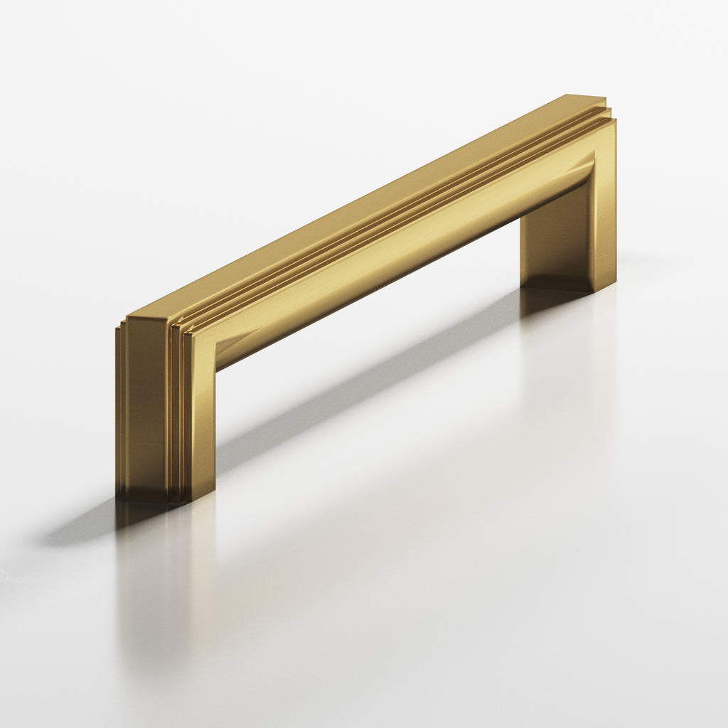 Colonial Bronze Series 945 6" Square Stepped Cabinet Pull With Rounded Back Satin Brass / 6"