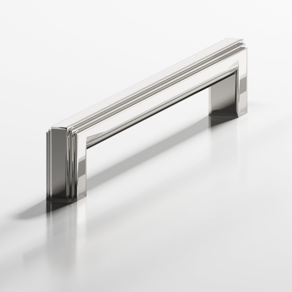 Colonial Bronze Series 945 6" Square Stepped Cabinet Pull With Rounded Back Polished Nickel / 6"