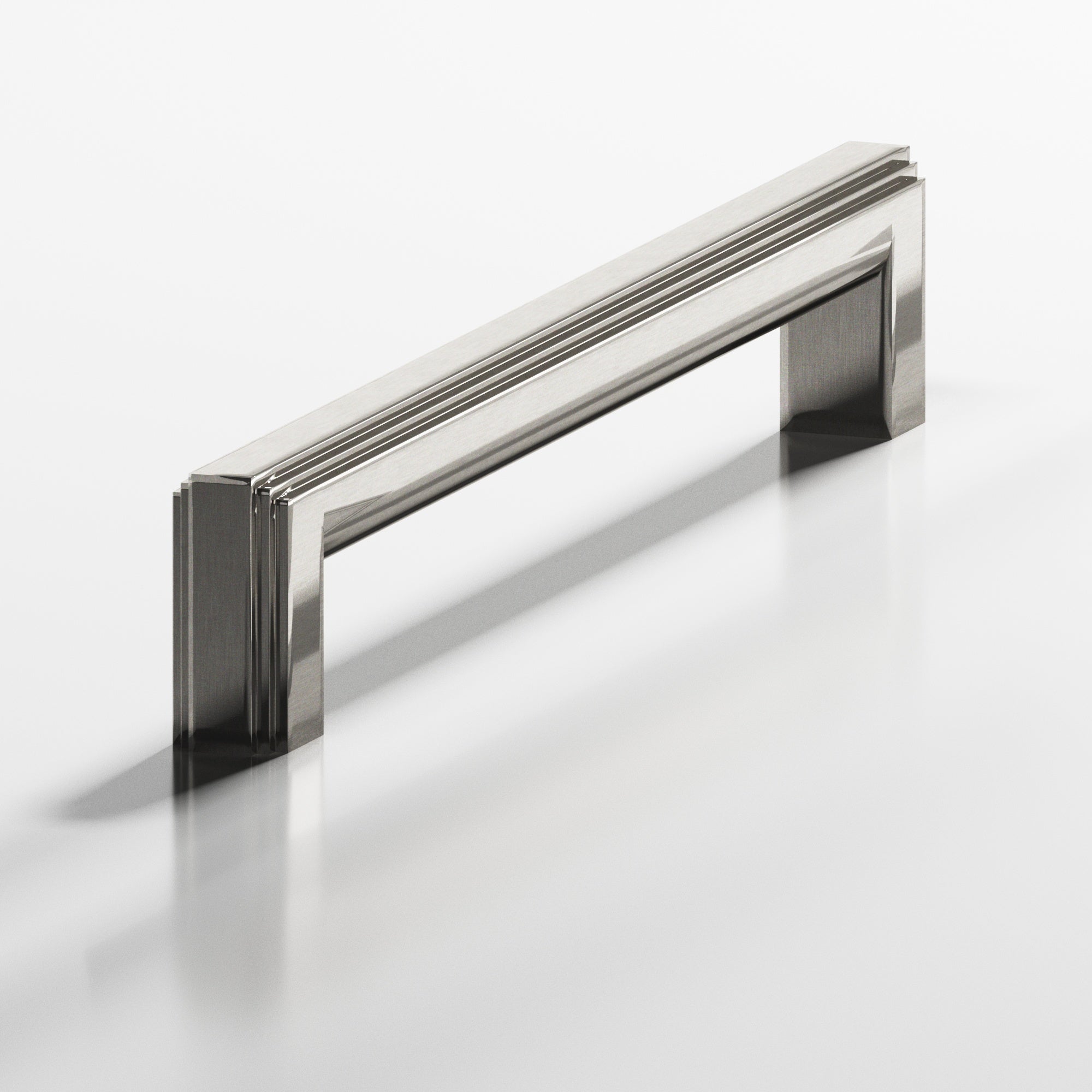 Colonial Bronze Series 944 12" Square Stepped Appliance Pull With Rounded Back Nickel Stainless / 12"