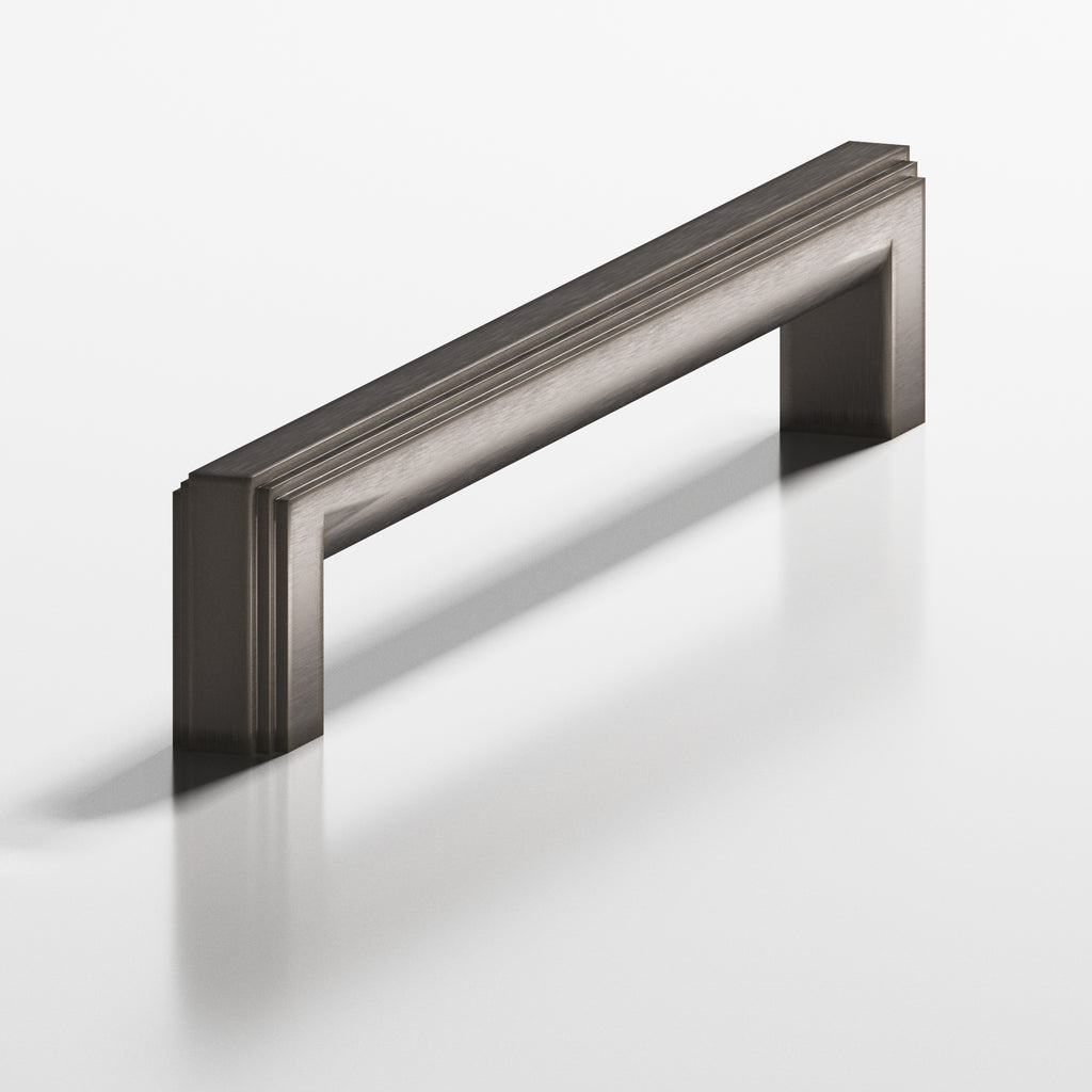 Colonial Bronze Series 945 6" Square Stepped Cabinet Pull With Rounded Back Pewter / 6"