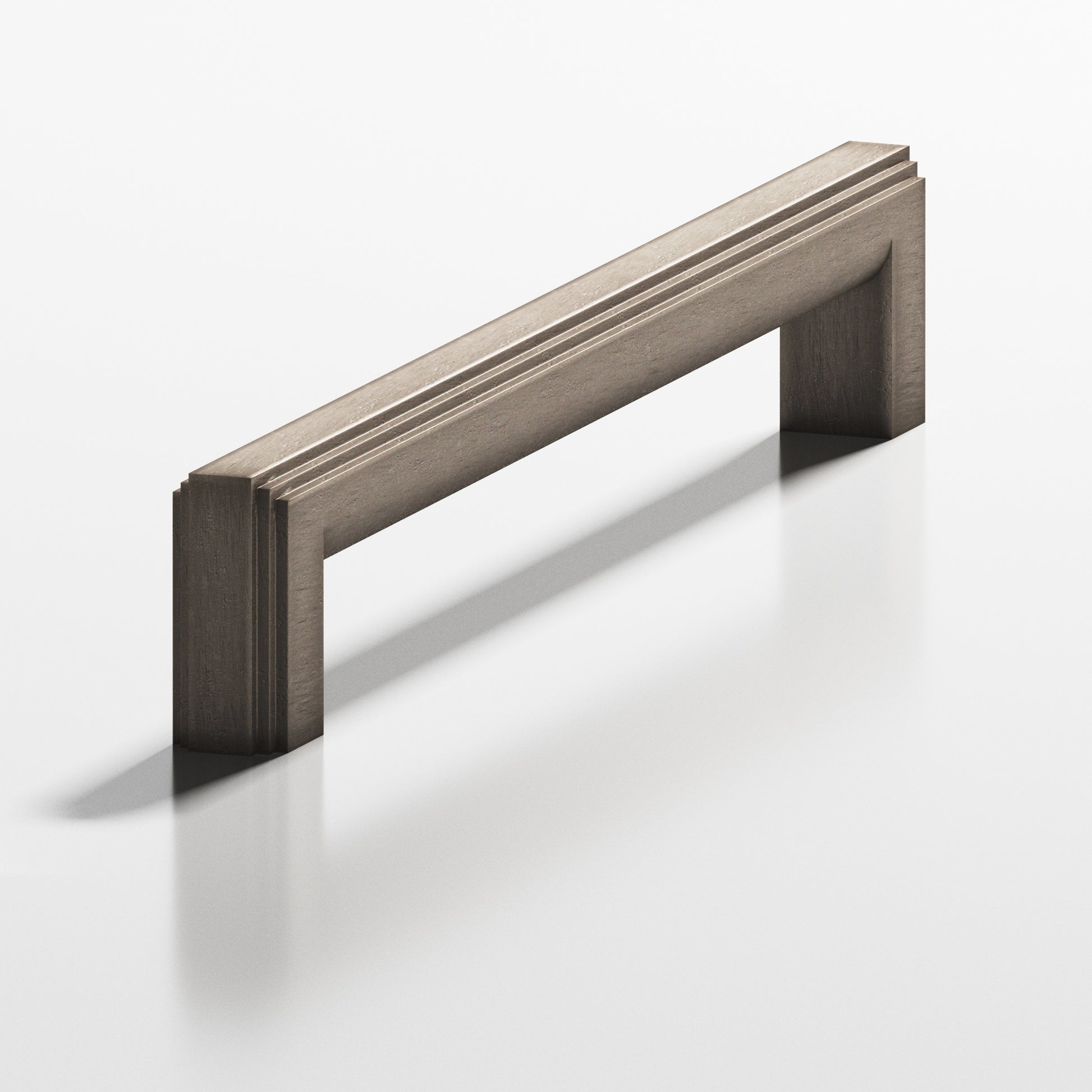 Colonial Bronze Series 944 6" Square Stepped Cabinet Pull With Rounded Back Distressed Pewter / 6"