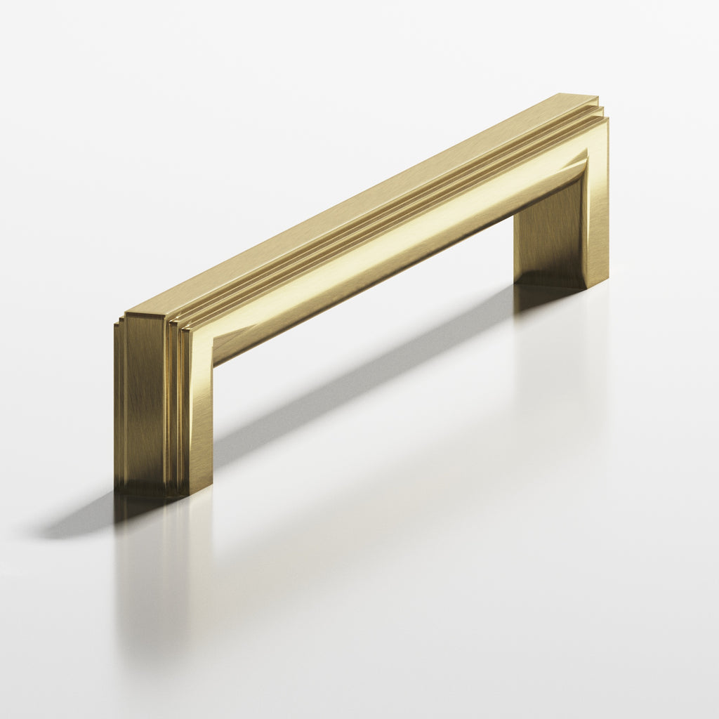 Colonial Bronze Series 945 6" Square Stepped Cabinet Pull With Rounded Back Antique Brass / 6"