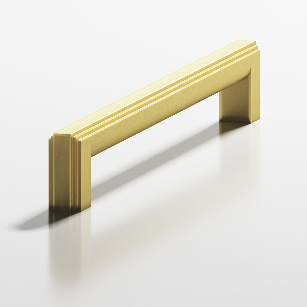Colonial Bronze Series 944 12" Square Stepped Appliance Pull With Rounded Back Matte Satin Brass / 12"