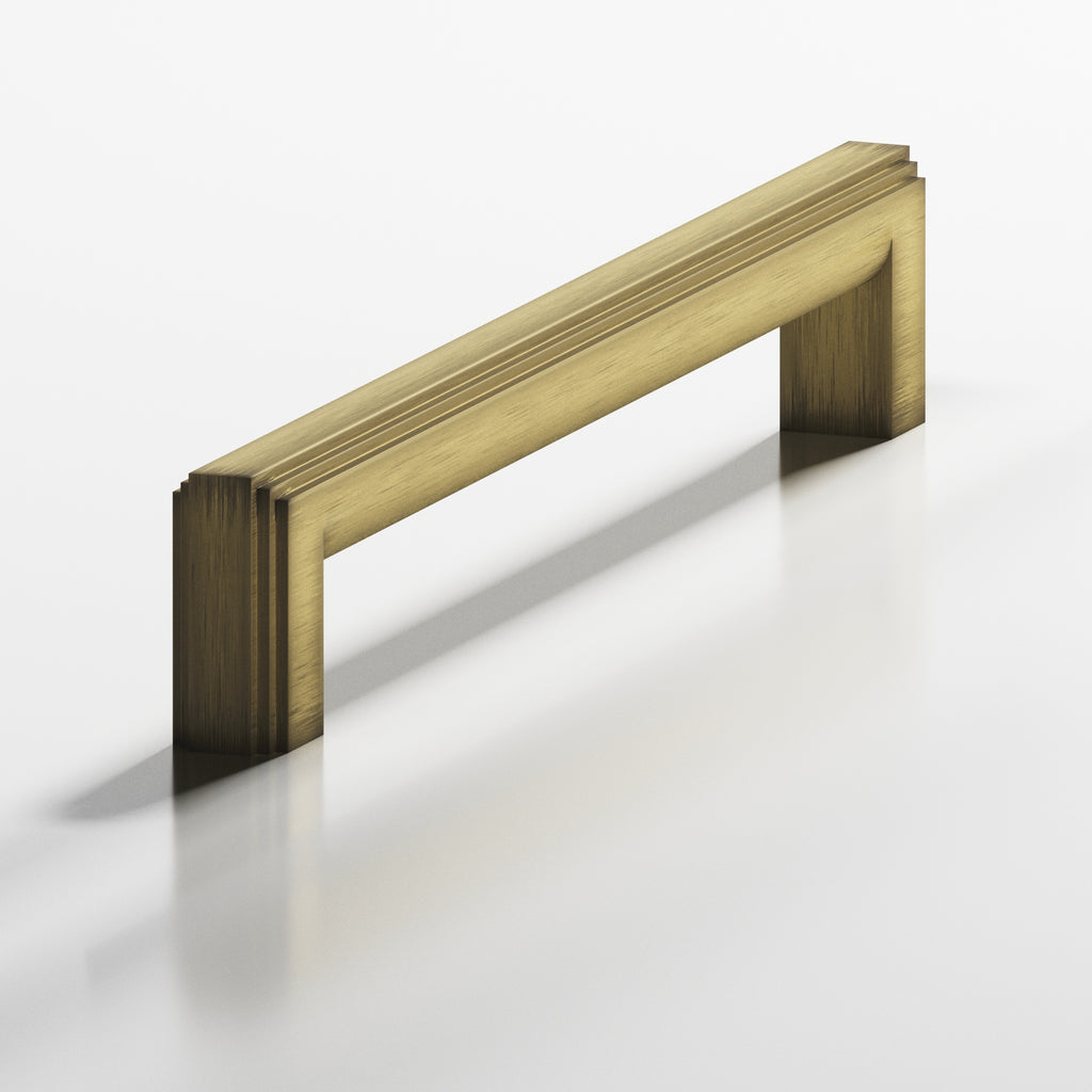 Colonial Bronze Series 945 6" Square Stepped Cabinet Pull With Rounded Back Matte Antique Satin Brass / 6"