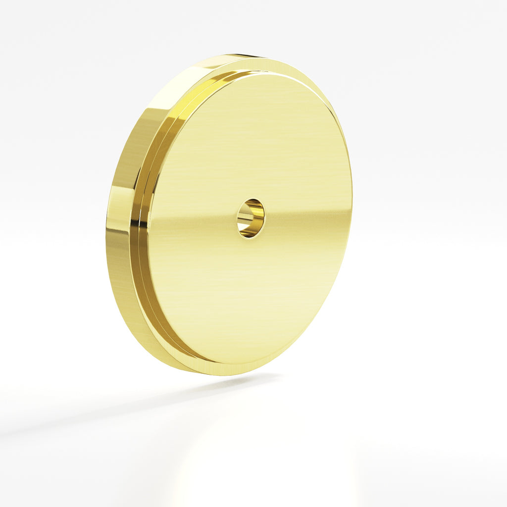 Colonial Bronze Series 9622 1.75" Round Stepped Backplate Unlacquered Polished Brass / 1.75"