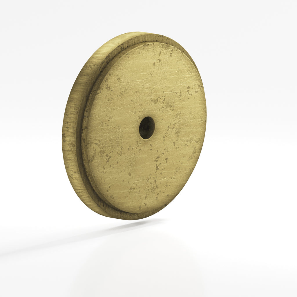 Colonial Bronze Series 9621 1.5" Round Stepped Backplate Distressed Antique Brass / 1.5"
