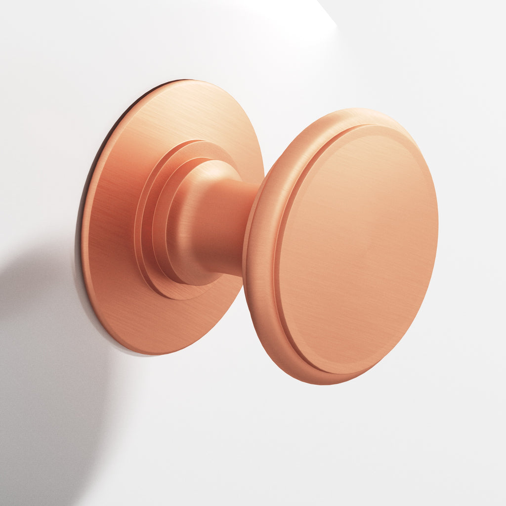 Colonial Bronze Series 1384 1.25" Round Cabinet Knob Back-To-Back Shower Kit Matte Satin Copper / 1.25"