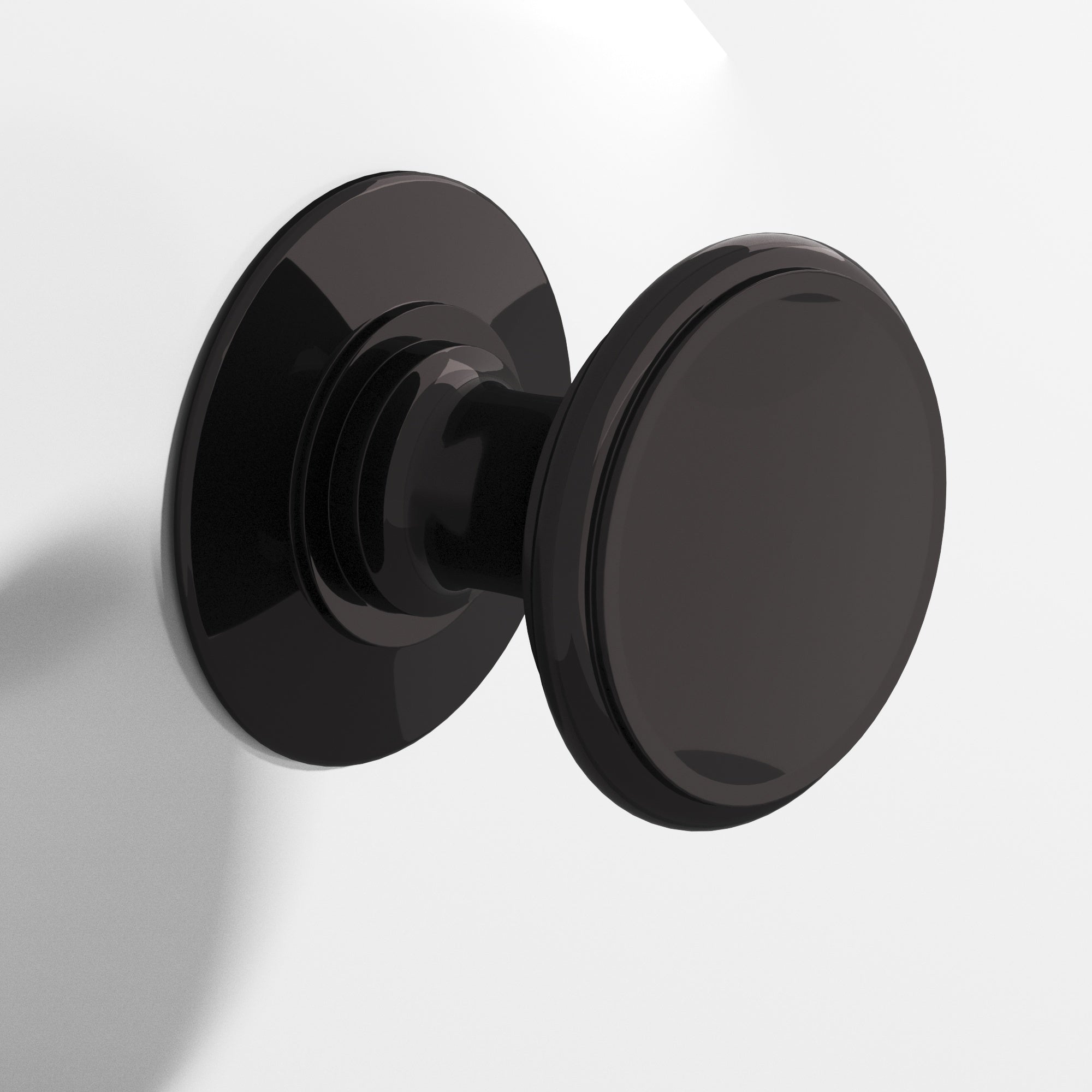 Colonial Bronze Series 1384 1.25" Round Cabinet Knob Back-To-Back Shower Kit Satin Black / 1.25"