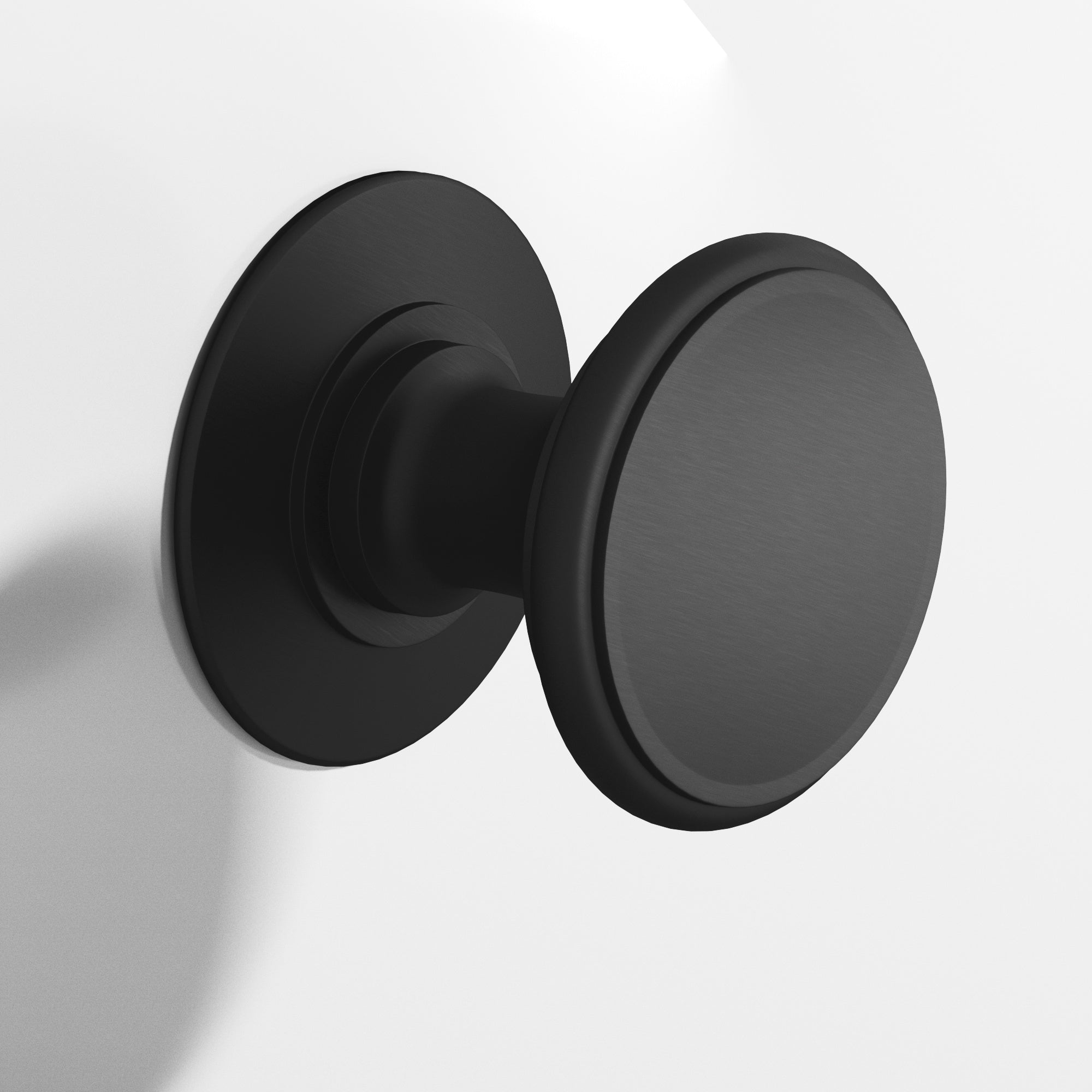 Colonial Bronze Series 1384 1.25" Round Cabinet Knob Back-To-Back Shower Kit Matte Satin Black / 1.25"