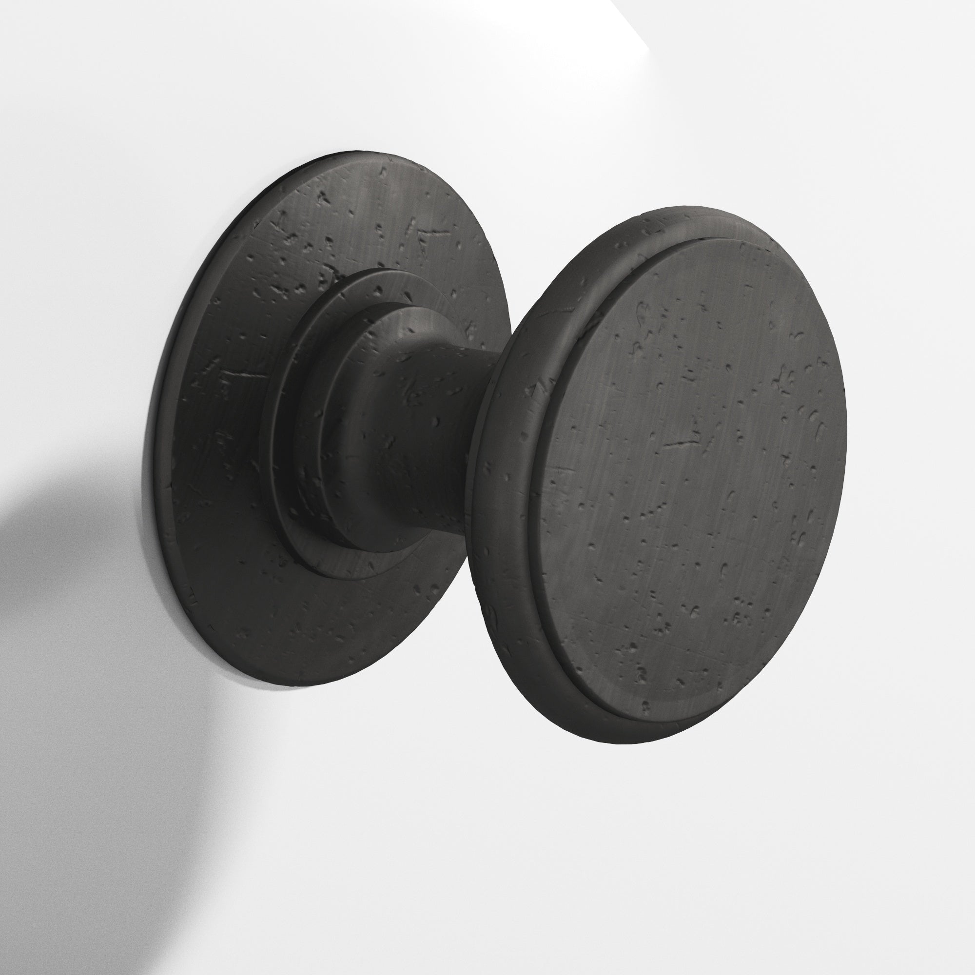 Colonial Bronze Series 1384 1.25" Round Cabinet Knob Back-To-Back Shower Kit Distressed Satin Black / 1.25"