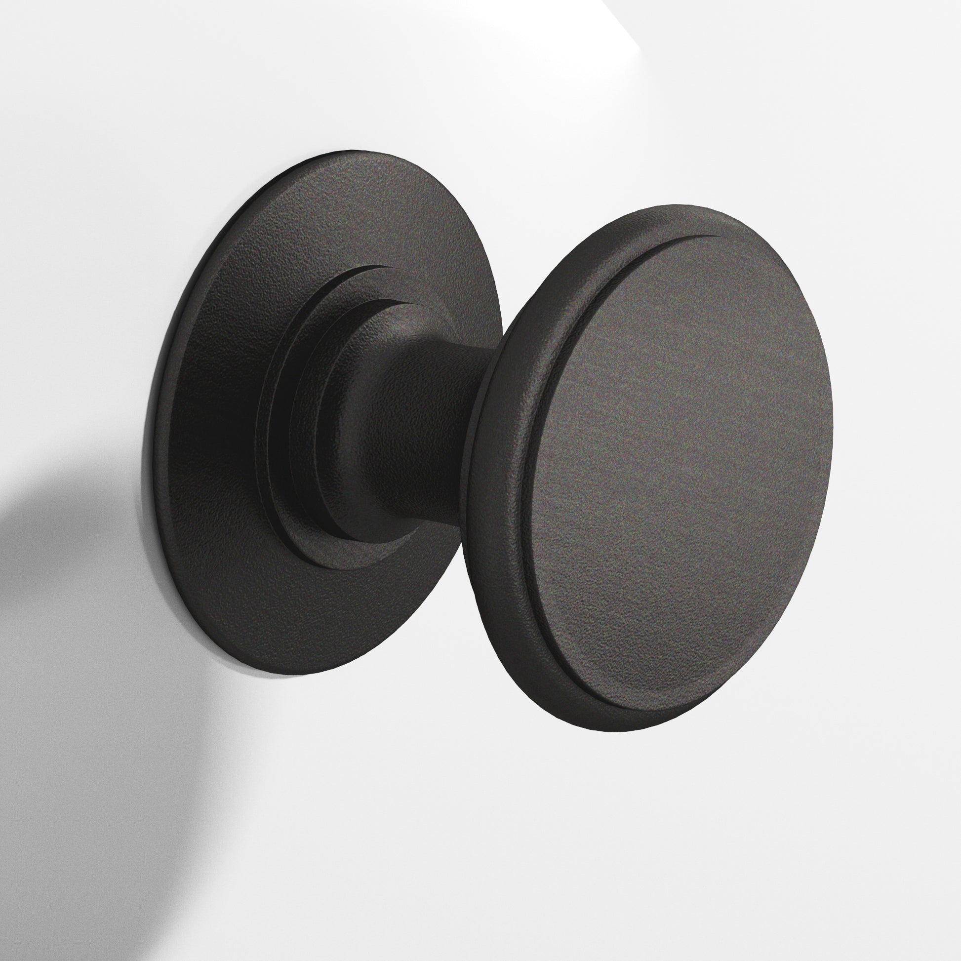 Colonial Bronze Series 1384 1.25" Round Cabinet Knob Back-To-Back Shower Kit Frost Black™ / 1.25"