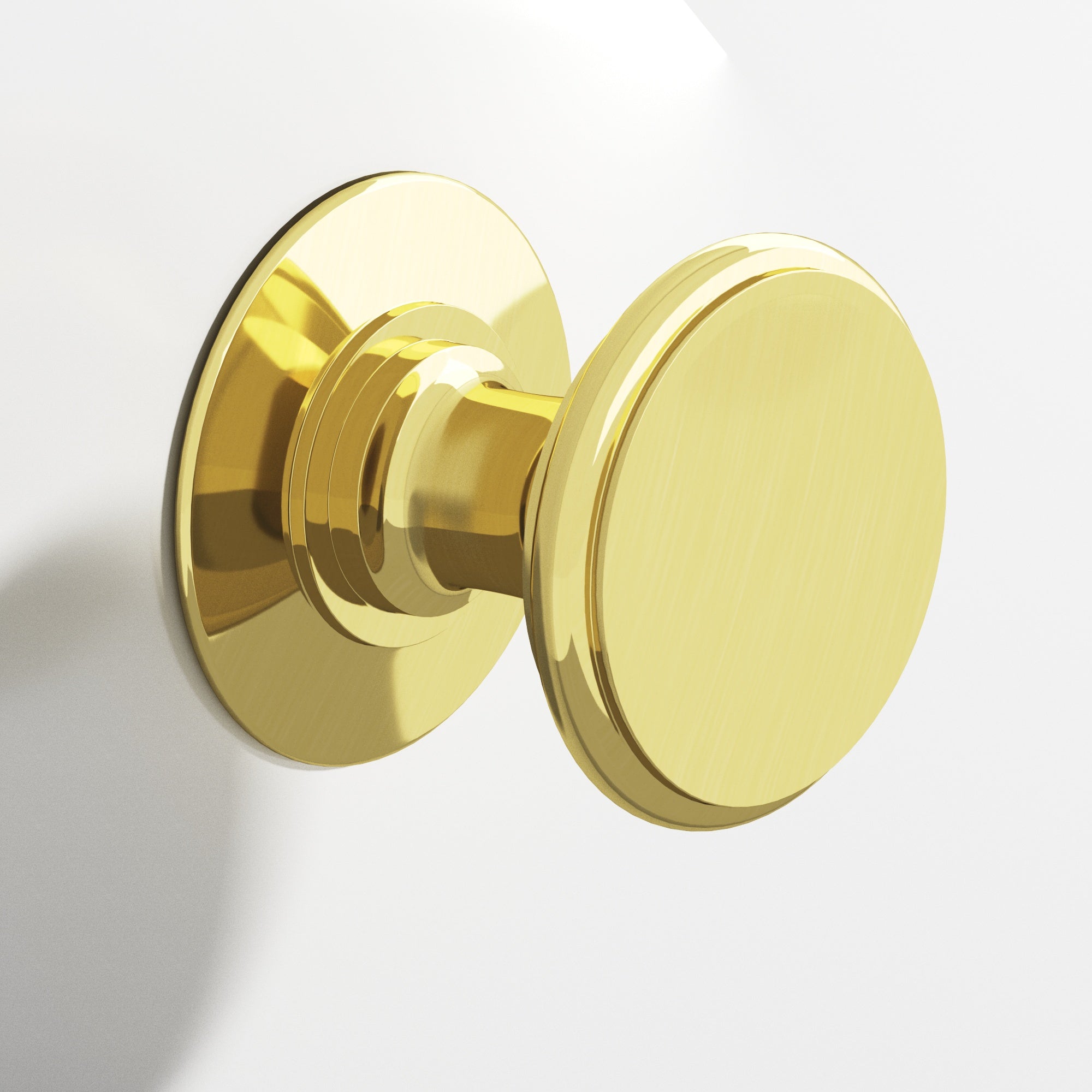 Colonial Bronze Series 1384 1.25" Round Cabinet Knob Back-To-Back Shower Kit Unlacquered Polished Brass / 1.25"