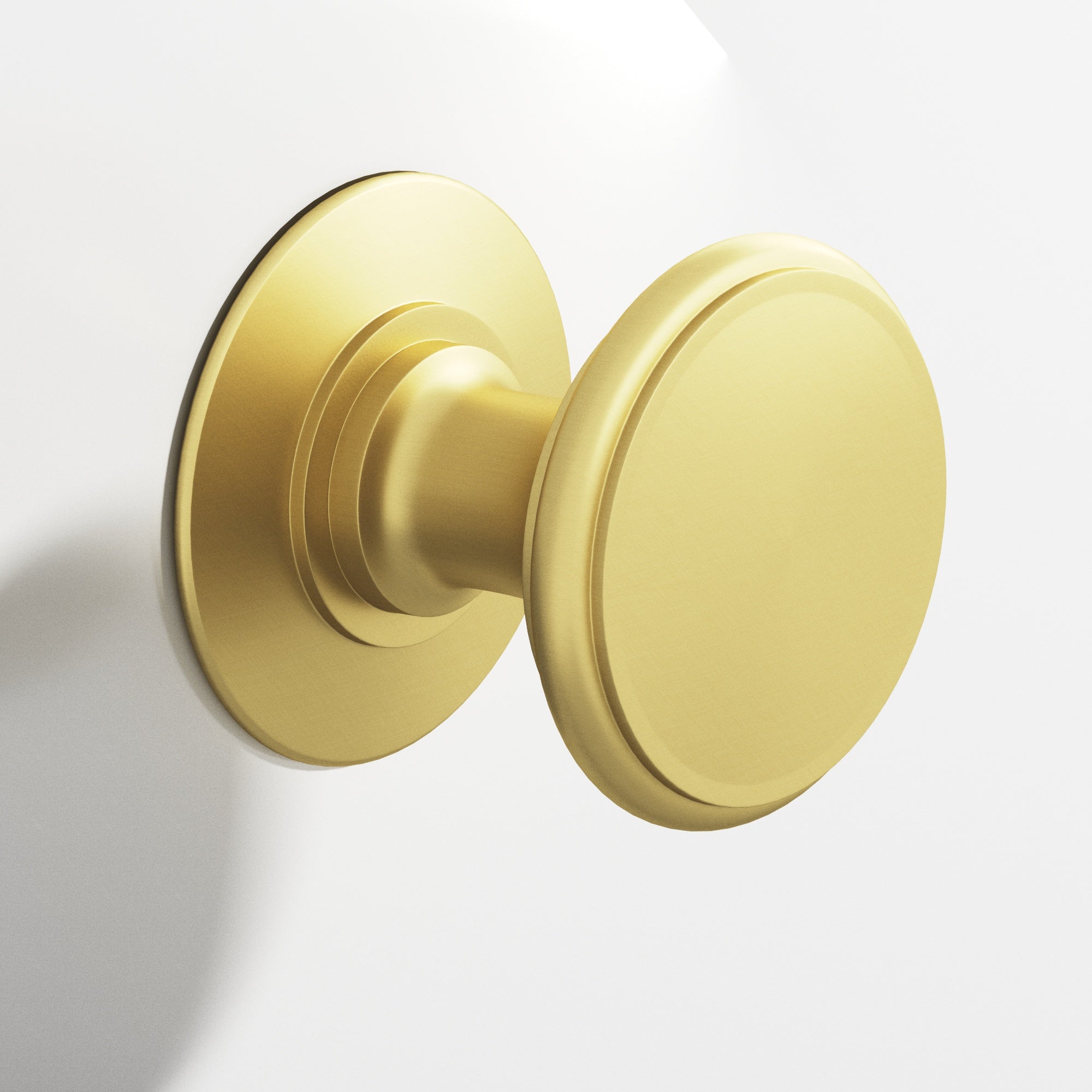 Colonial Bronze Series 1384 1.25" Round Cabinet Knob Back-To-Back Shower Kit Matte Satin Brass / 1.25"