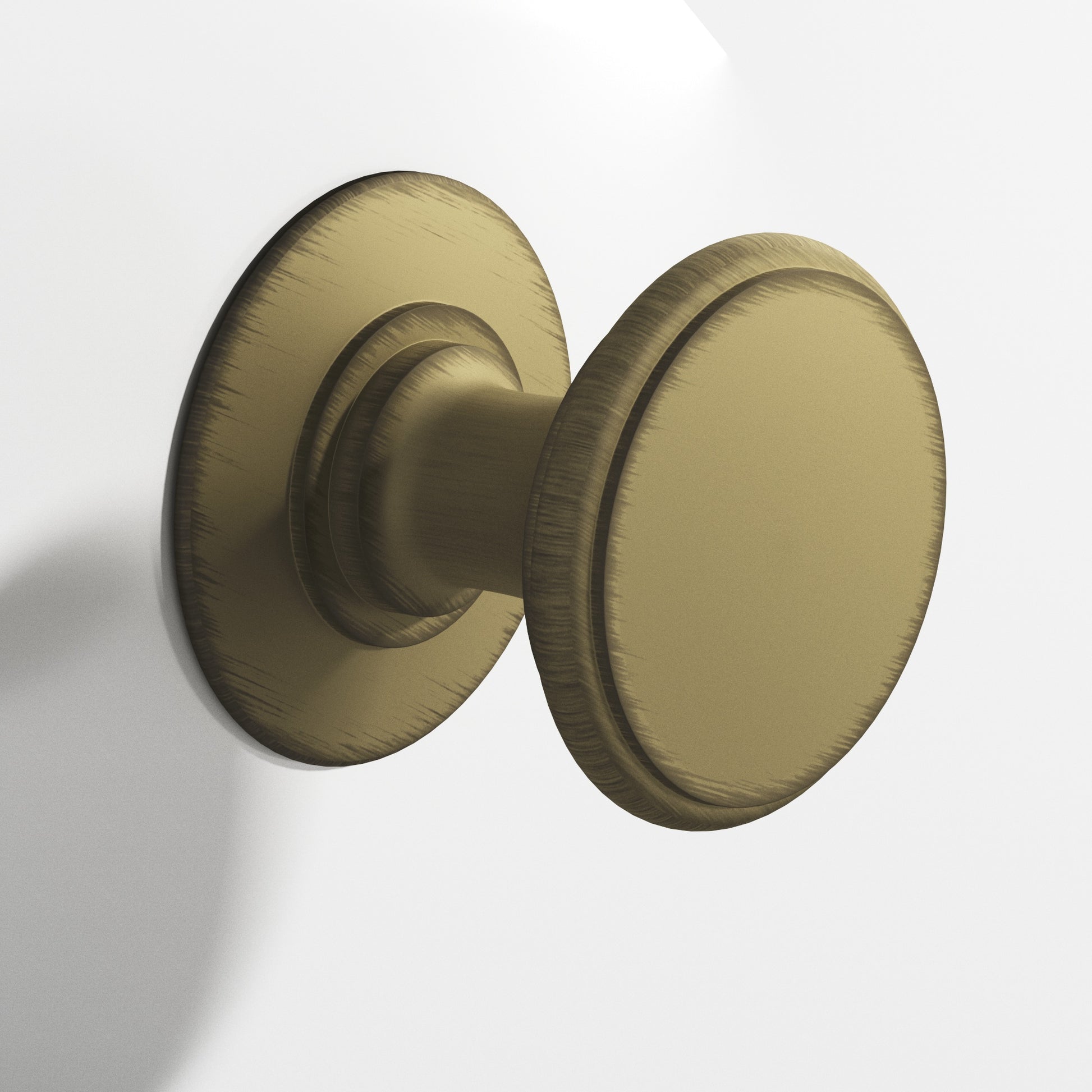 Colonial Bronze Series 1384 1.25" Round Cabinet Knob Back-To-Back Shower Kit Matte Antique Satin Brass / 1.25"