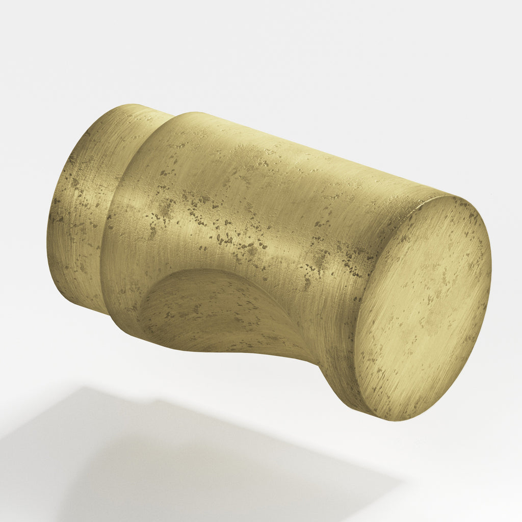 Colonial Bronze Series 146 1" Round Cabinet Knob Back-To-Back Shower Kit Distressed Antique Brass / 1"